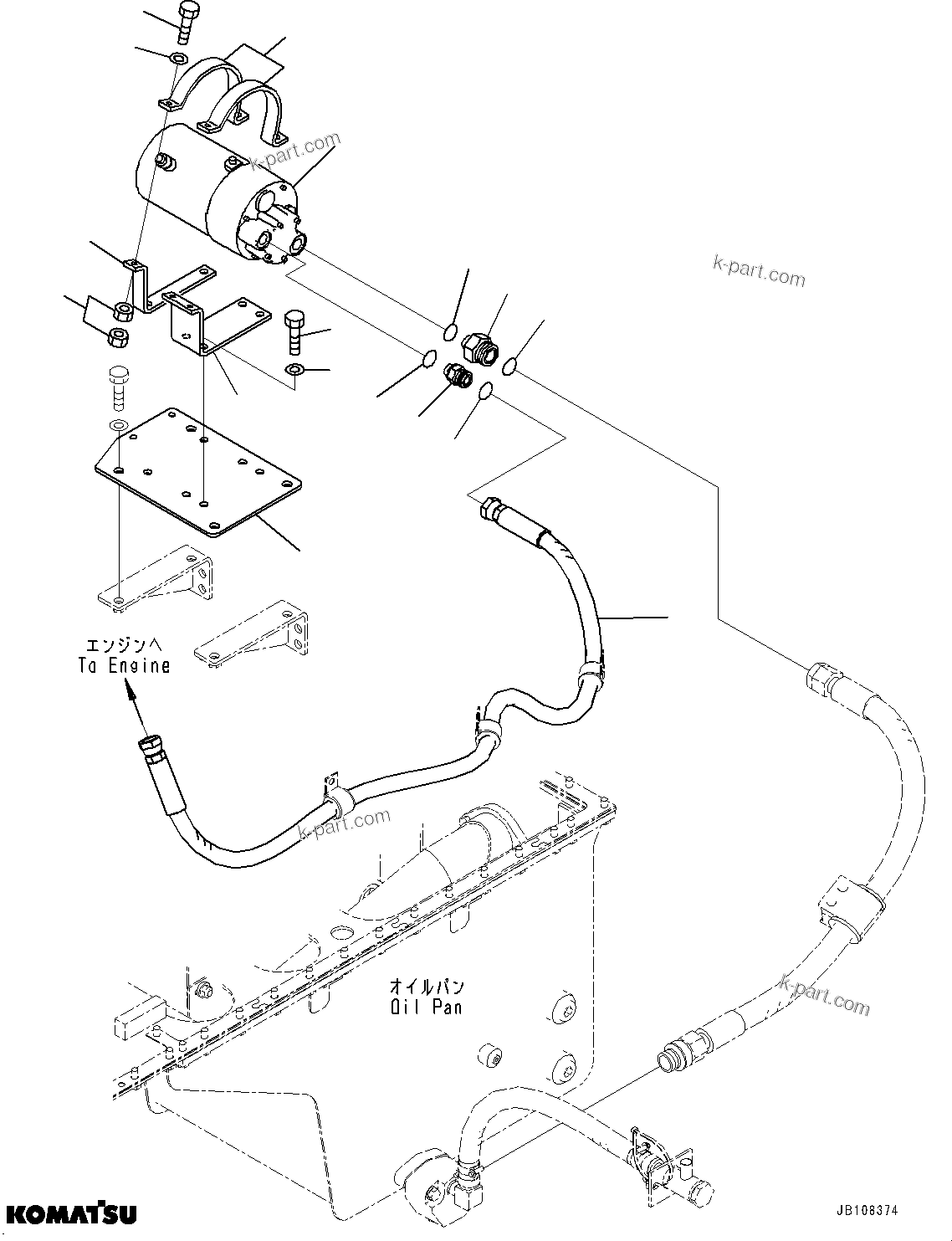 Komatsu parts book diagram for WA800-8E0 S/N 84001-UP: ENGINE RELATED PARTS, PRE-LUBRICATION PUMP(#83001-)