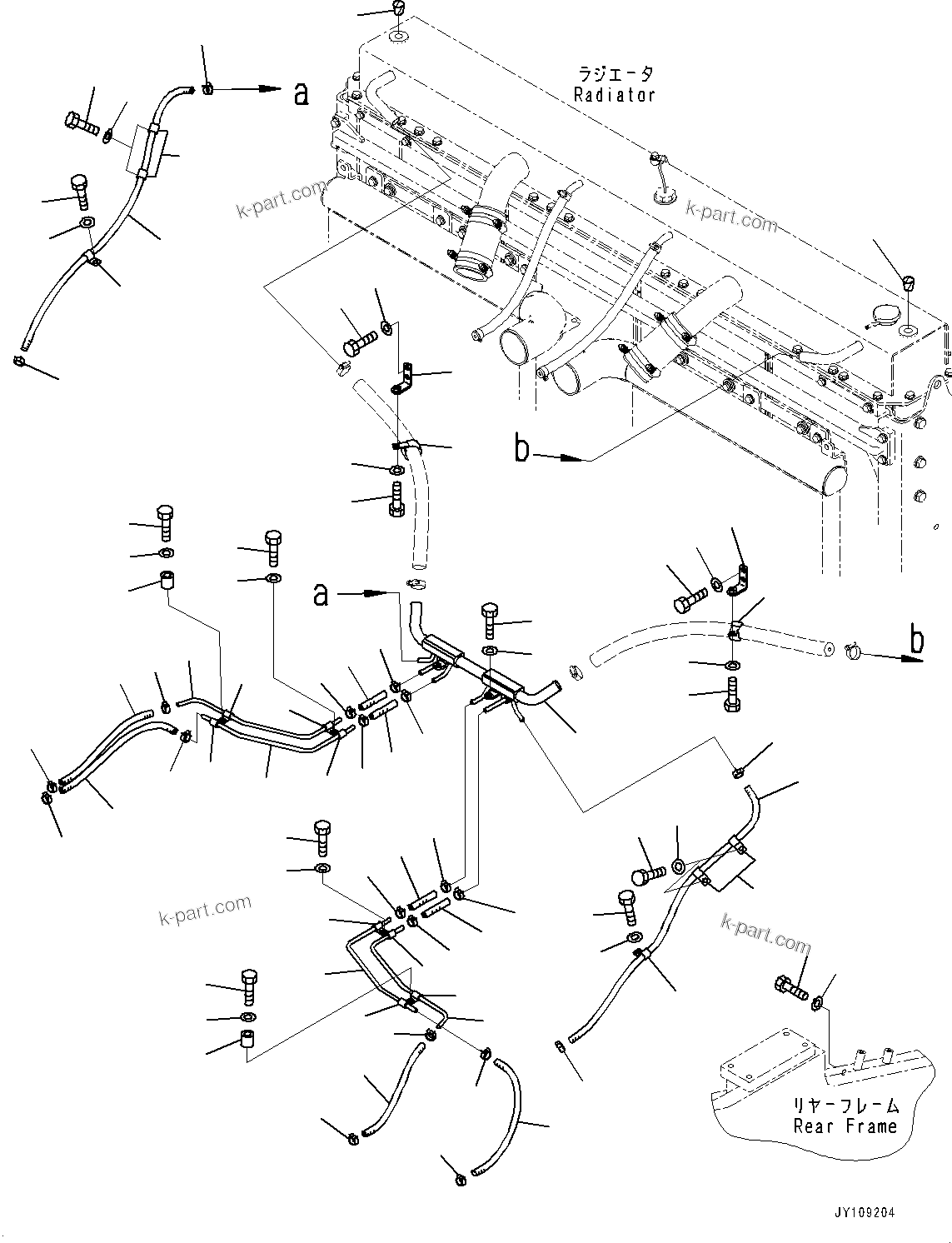 Komatsu parts book diagram for WA800-8E0 S/N 84001-UP: RADIATOR, PIPING (4/4)(#83014-)