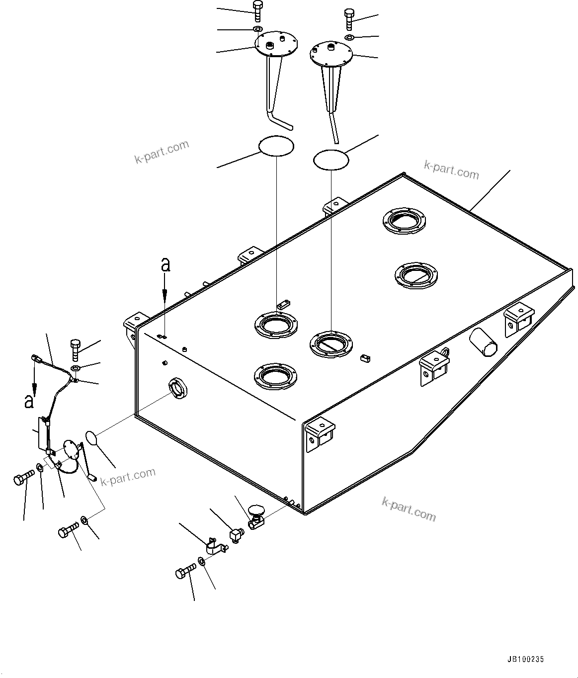 Komatsu parts book diagram for WA800-8E0 S/N 84001-UP: FUEL TANK, TANK(#83001-)