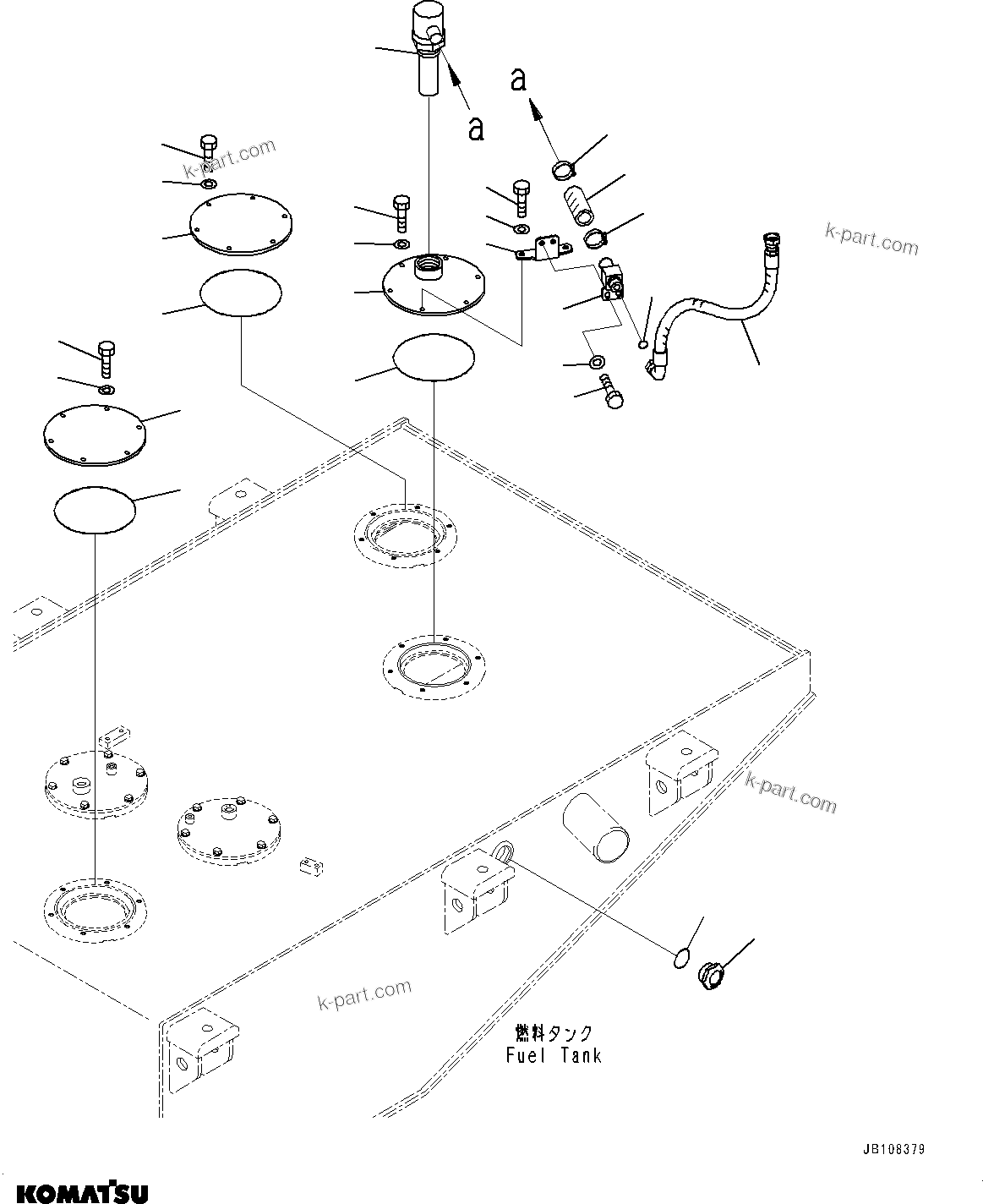 Komatsu parts book diagram for WA800-8E0 S/N 84001-UP: FUEL TANK, FUEL TANK BREATHER(#83021-)