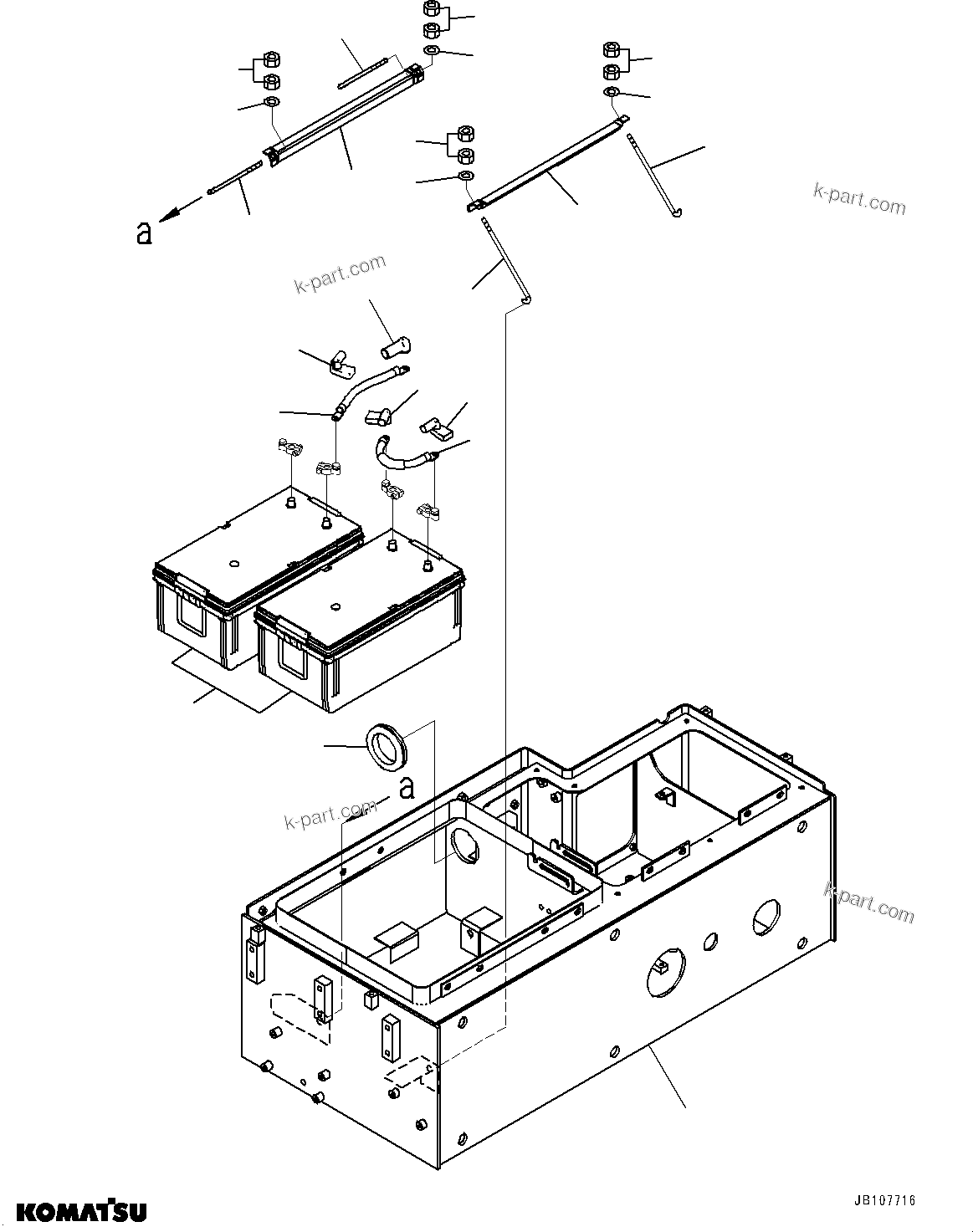 Komatsu parts book diagram for WA800-8E0 S/N 84001-UP: RIGHT BATTERY BOX, BATTERY BOX(#83001-)