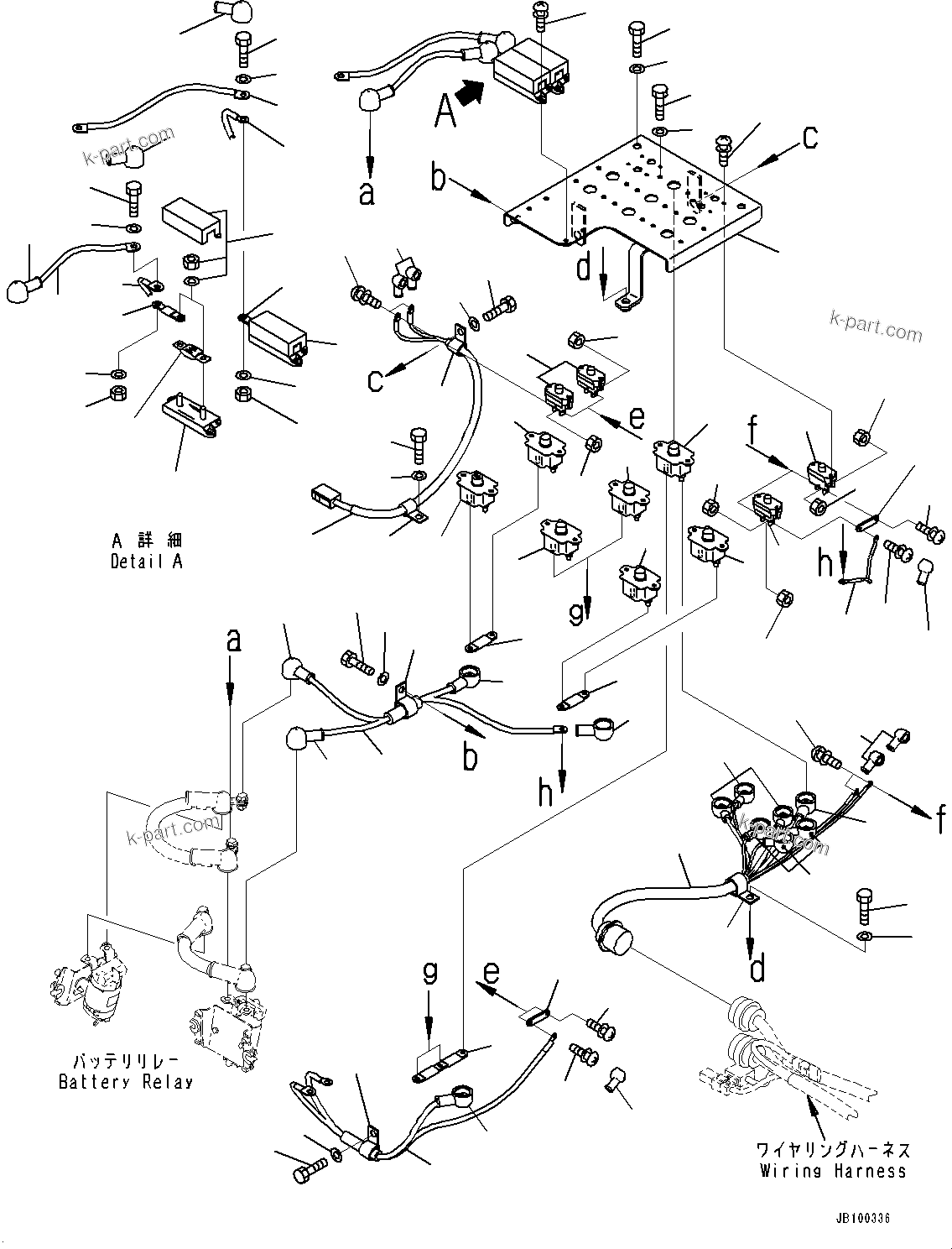 Komatsu parts book diagram for WA800-8E0 S/N 84001-UP: RIGHT BATTERY BOX, CIRCUIT BREAKER(#83001-)