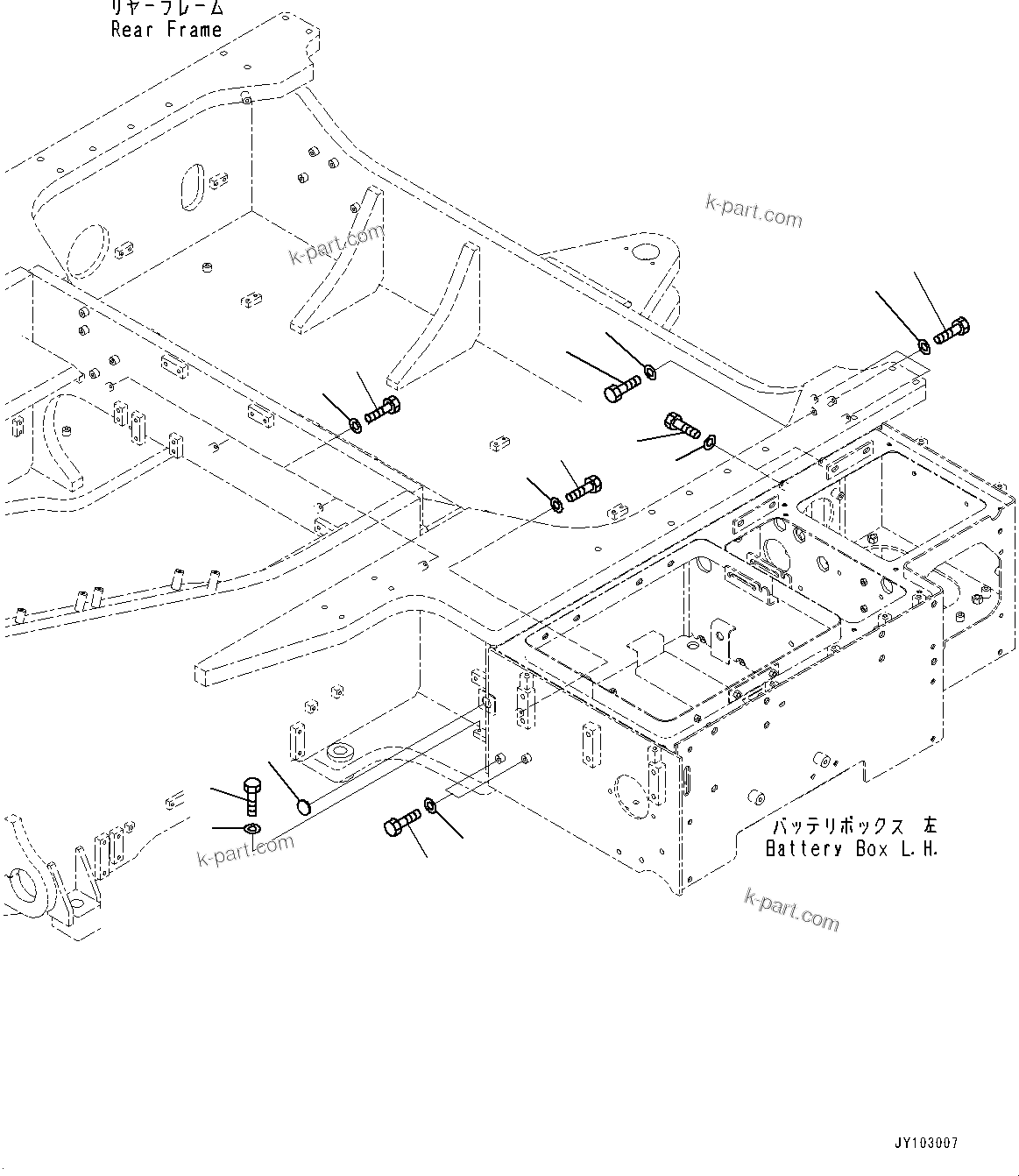 Komatsu parts book diagram for WA800-8E0 S/N 84001-UP: KOMVISION, BOLT (1/3)(#83001-)