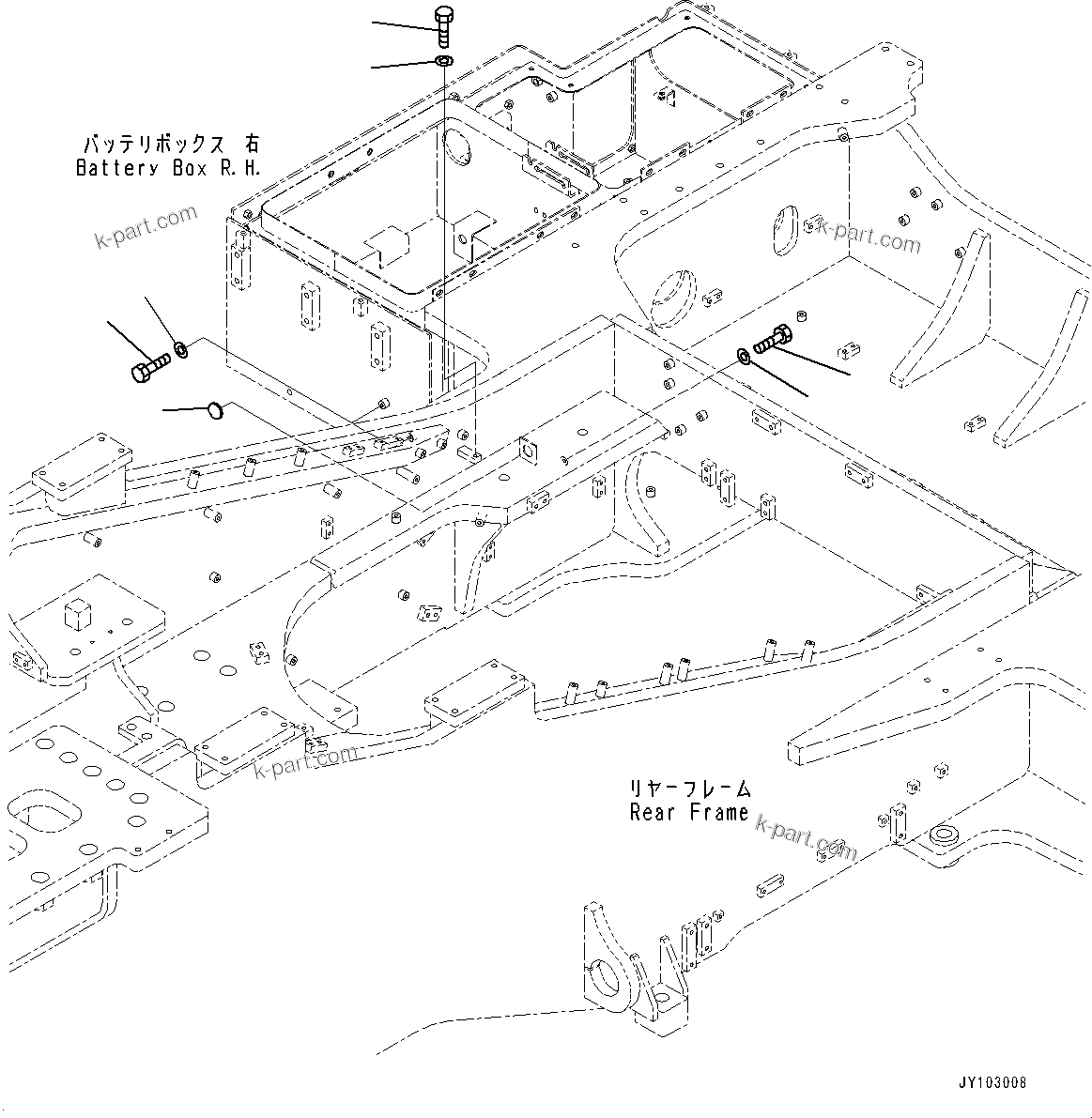 Komatsu parts book diagram for WA800-8E0 S/N 84001-UP: KOMVISION, BOLT (2/3)(#83001-)