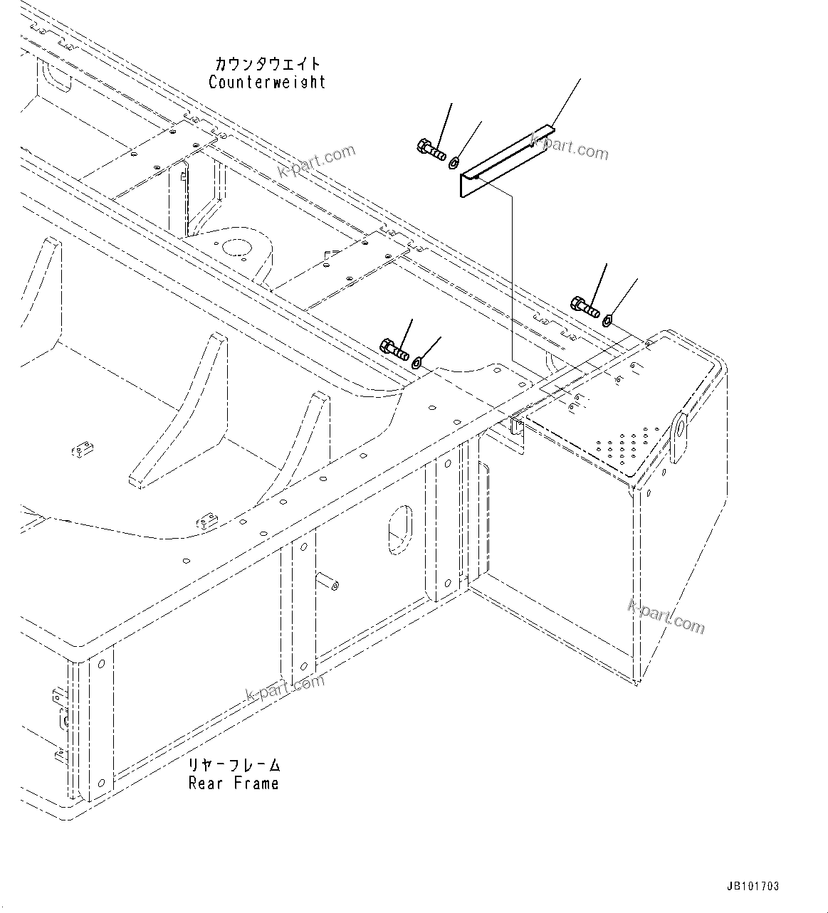 Komatsu parts book diagram for WA800-8E0 S/N 84001-UP: KOMVISION, MOUNTING (1/2)(#83001-)
