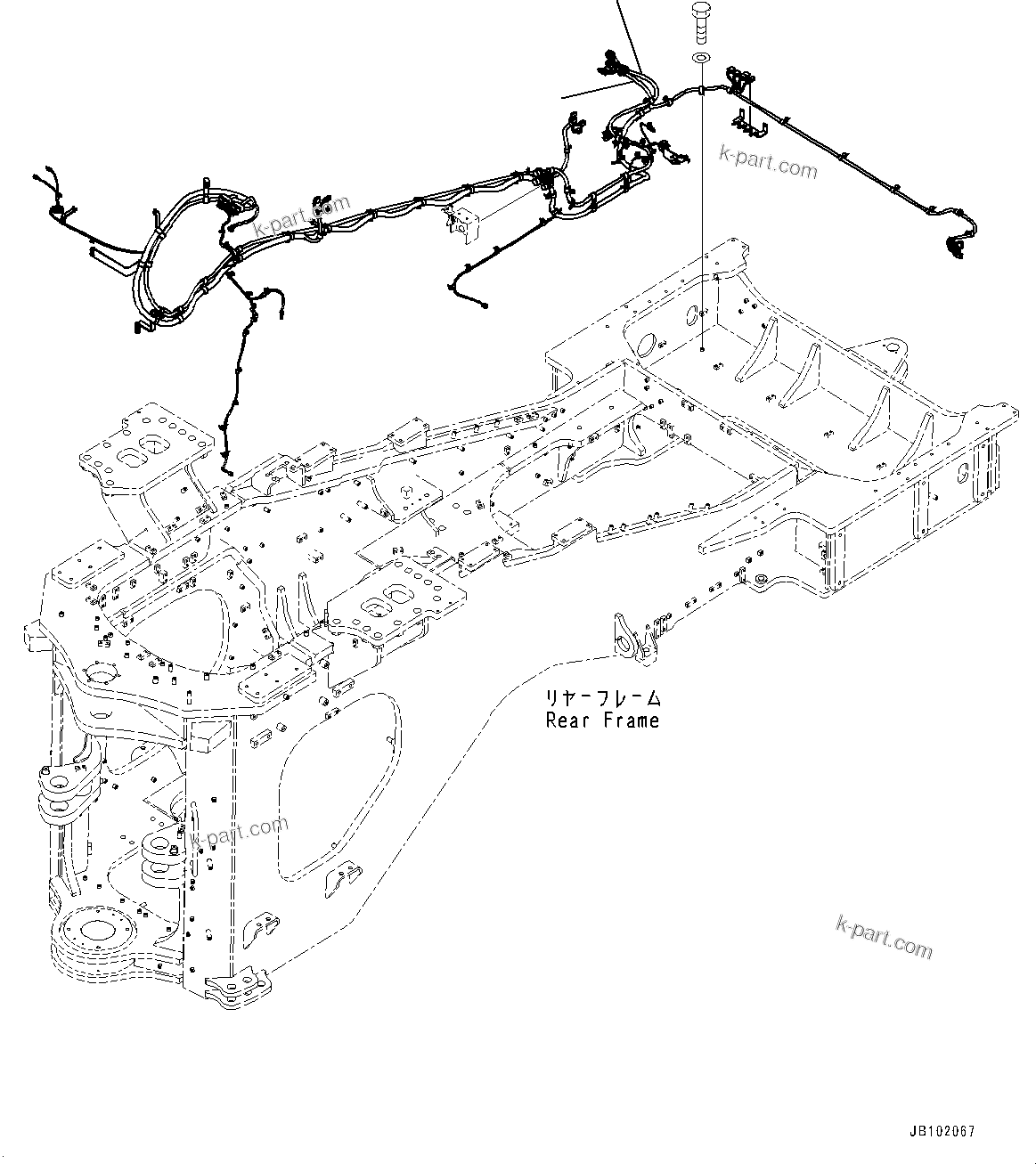 Komatsu parts book diagram for WA800-8E0 S/N 84001-UP: REAR WIRING HARNESS, WIRING HARNESS, R.H.(#84001-)