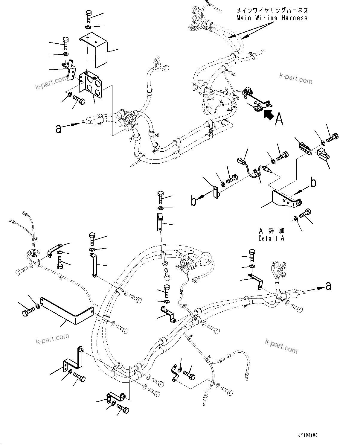 Komatsu parts book diagram for WA800-8E0 S/N 84001-UP: REAR WIRING HARNESS, TEMPERATURE SENSOR(#84001-)