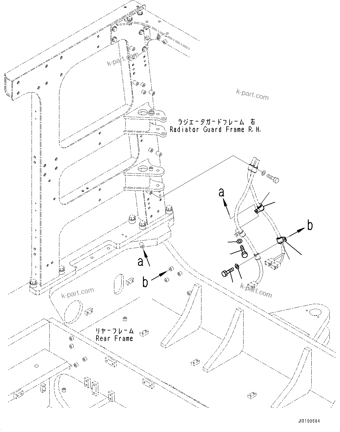 Komatsu parts book diagram for WA800-8E0 S/N 84001-UP: REAR WIRING HARNESS, RADIATOR GUARD WIRING HARNESS(#84001-)