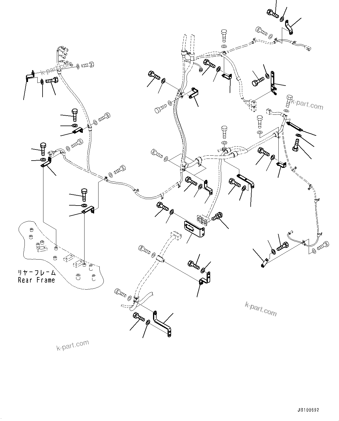 Komatsu parts book diagram for WA800-8E0 S/N 84001-UP: REAR WIRING HARNESS, MOUNTING (5/6)(#84001-)