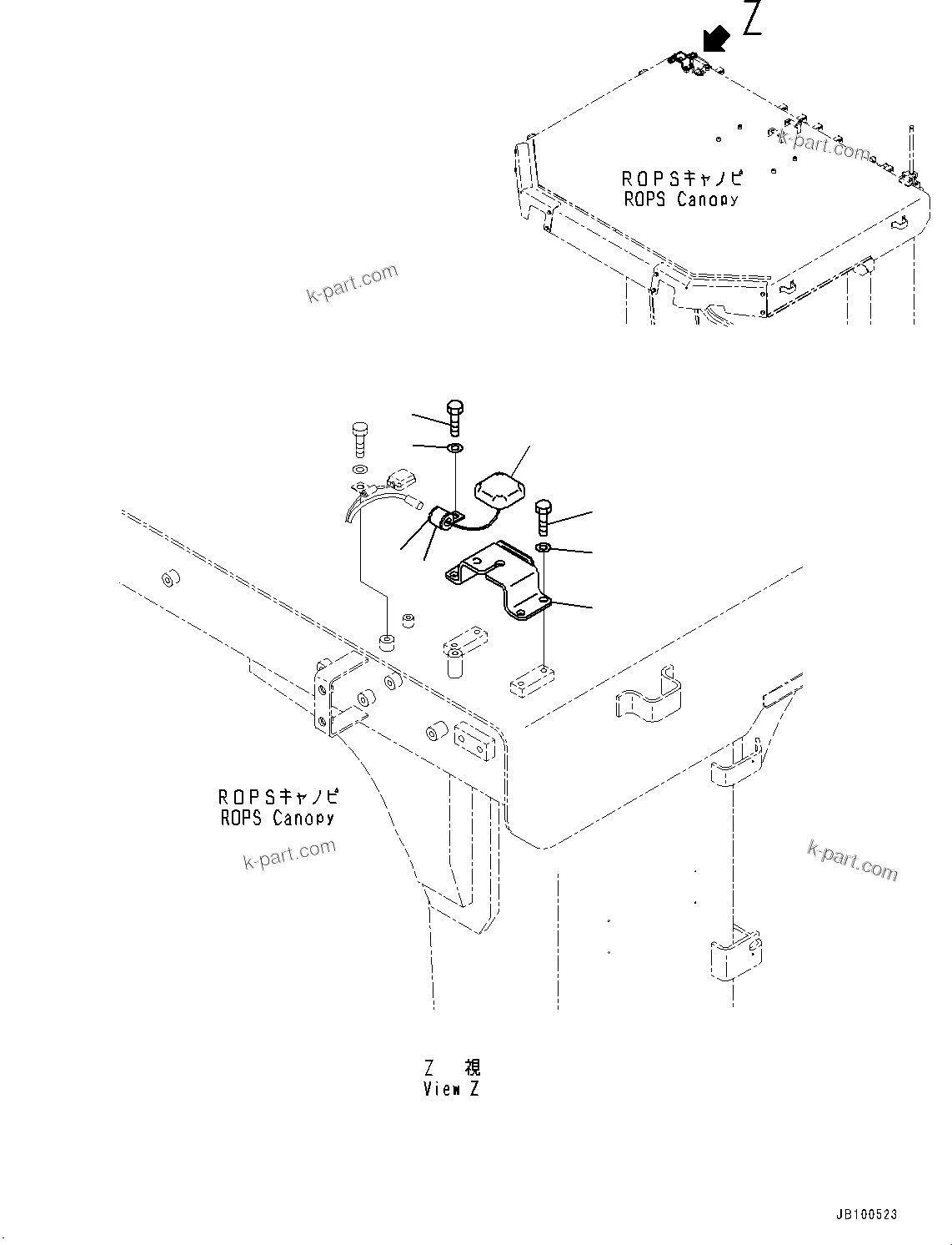 Komatsu parts book diagram for WA800-8E0 S/N 84001-UP: ELECTRICAL UNIT, SATELLITE COMMUNICATION ANTENNA(#83001-)
