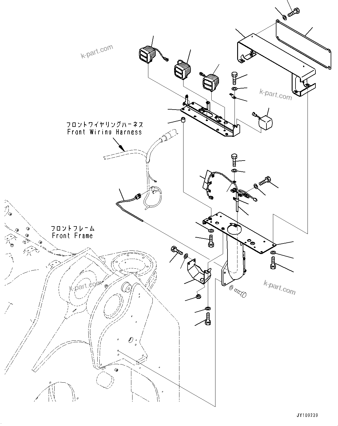 Komatsu parts book diagram for WA800-8E0 S/N 84001-UP: FRONT LAMP L.H., LAMP(#83001-)