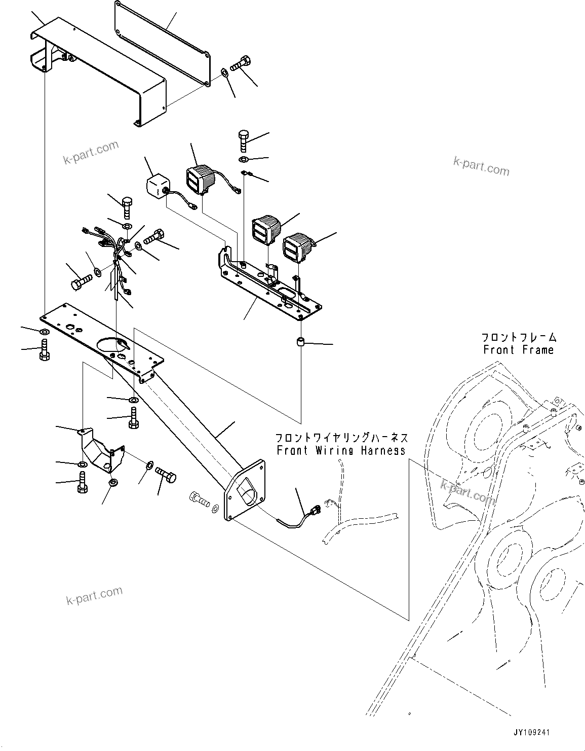 Komatsu parts book diagram for WA800-8E0 S/N 84001-UP: FRONT LAMP R.H., LAMP(#83001-)