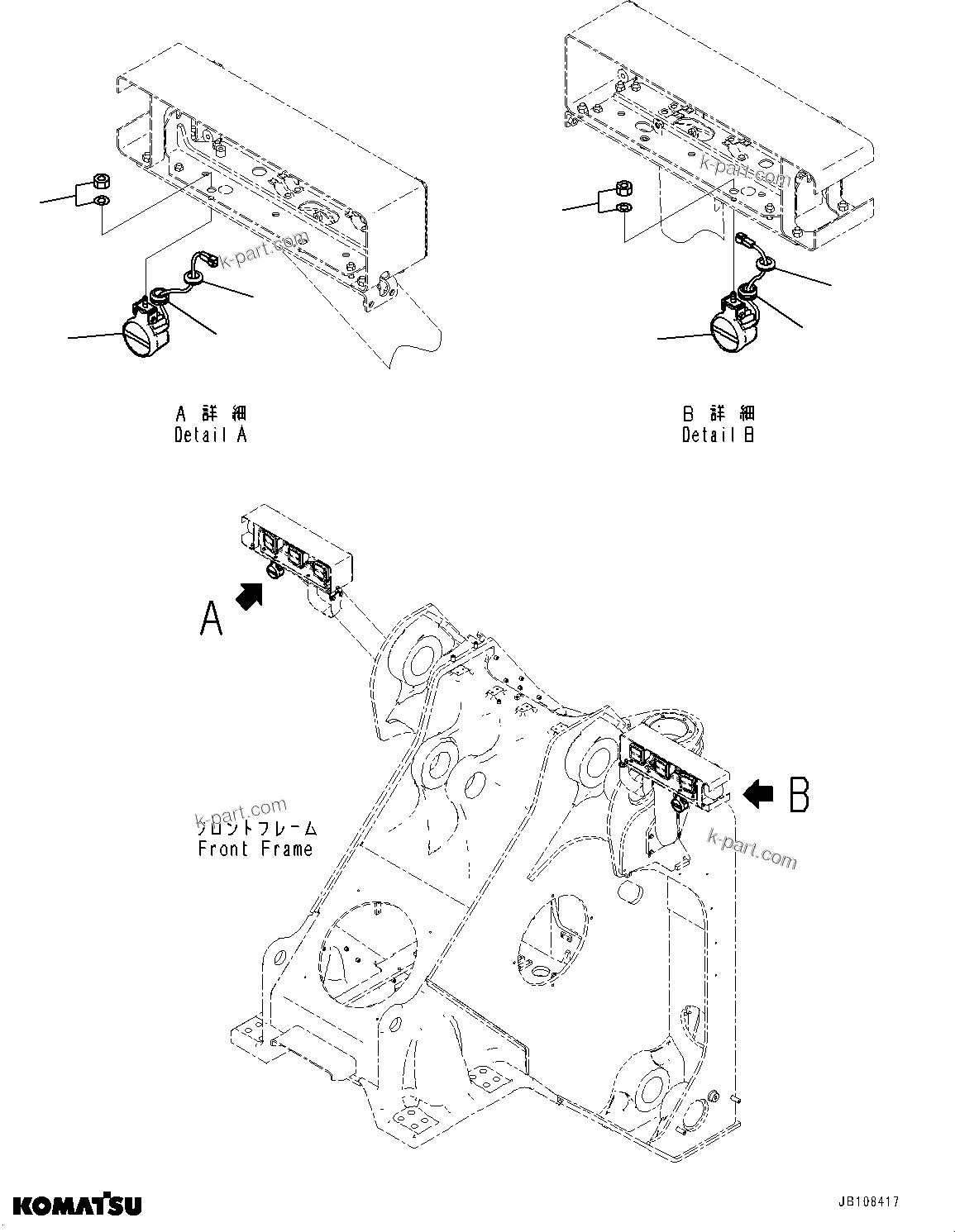 Komatsu parts book diagram for WA800-8E0 S/N 84001-UP: FOG LAMP, (#84001-)