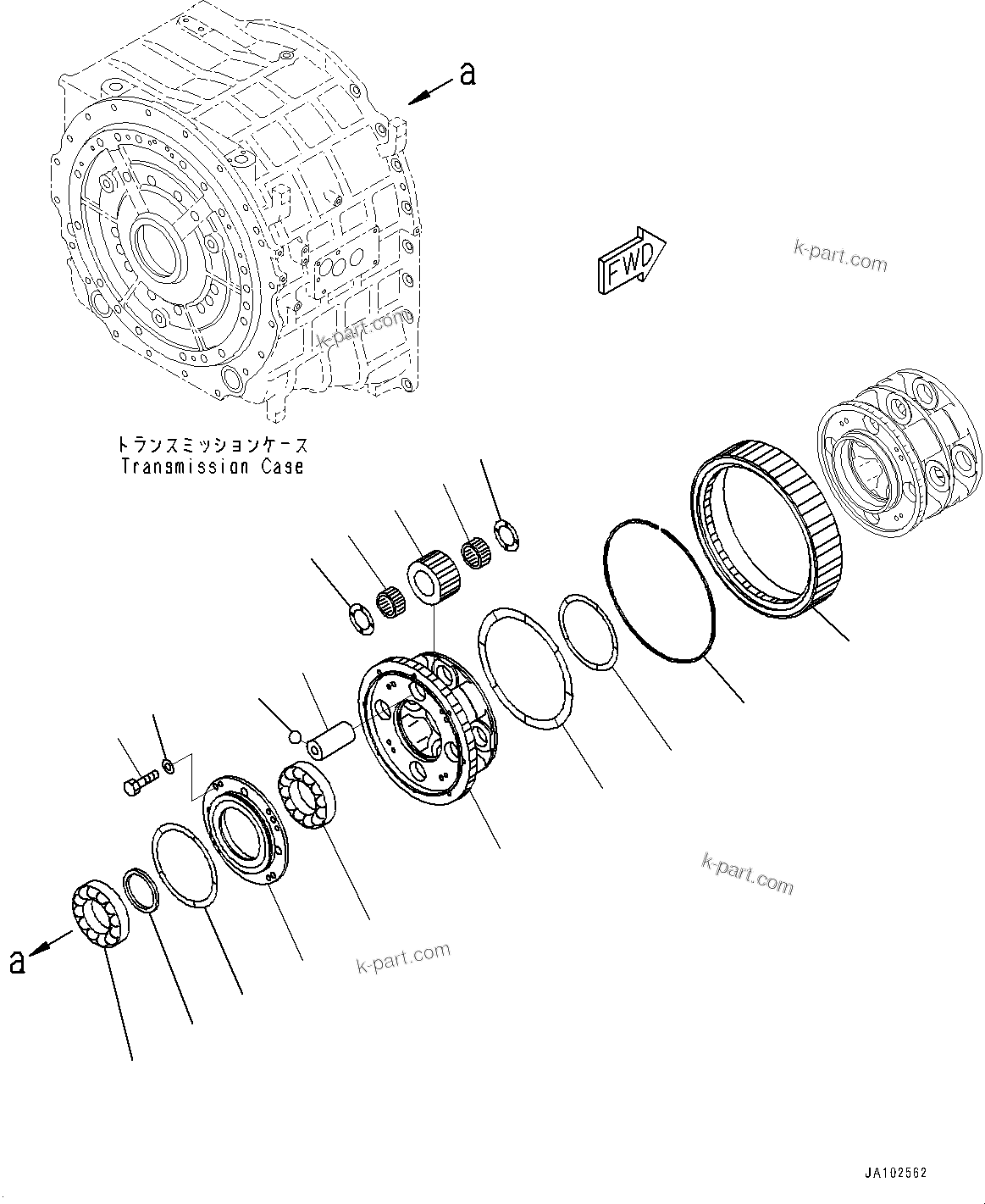 Komatsu parts book diagram for WA800-8E0 S/N 84001-UP: TORQUE CONVERTER AND TRANSMISSION, CARRIER (2/2)(#83001-)