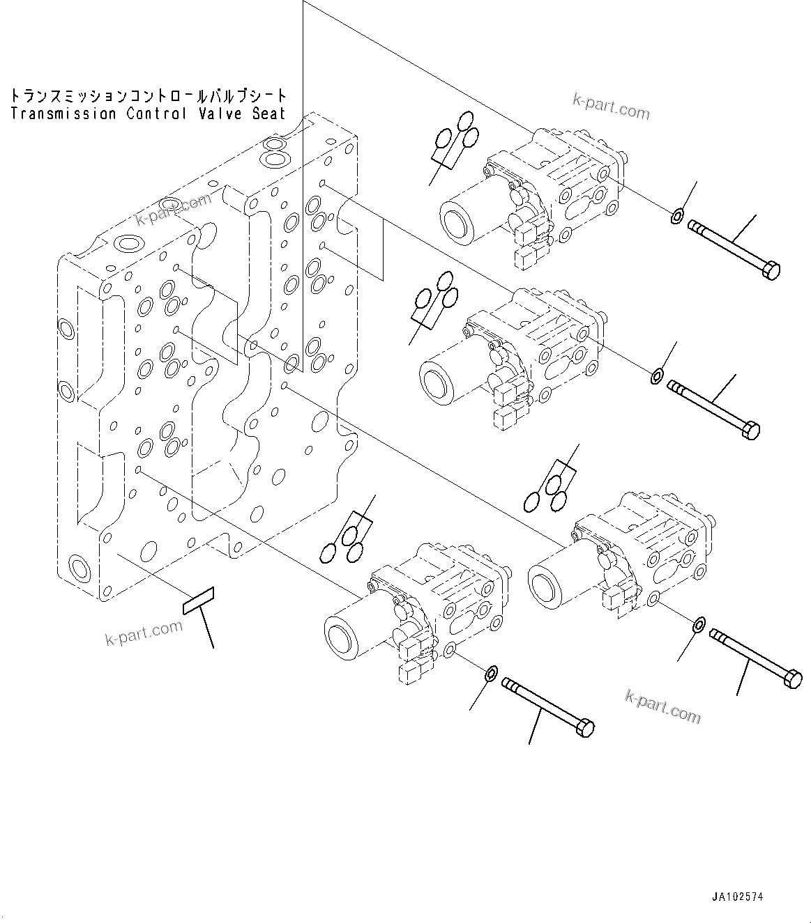 Komatsu parts book diagram for WA800-8E0 S/N 84001-UP: TORQUE CONVERTER AND TRANSMISSION, ECMV VALVE MOUNTING(#83001-)