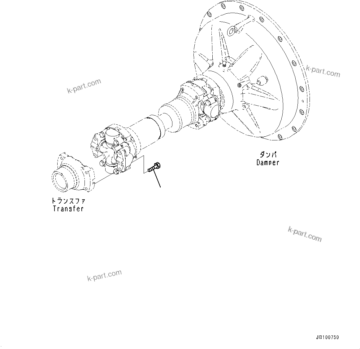 Komatsu parts book diagram for WA800-8E0 S/N 84001-UP: TORQUE CONVERTER AND TRANSMISSION, BOLT(#83001-)