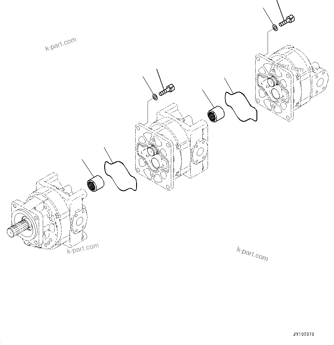 Komatsu parts book diagram for WA800-8E0 S/N 84001-UP: TORQUE CONVERTER AND TRANSMISSION, GEAR PUMP (4/9) (TORQUE CONVERTER LUBRICATION)(#83001-)