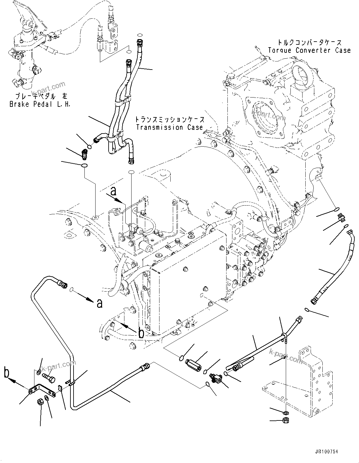 Komatsu parts book diagram for WA800-8E0 S/N 84001-UP: TORQUE CONVERTER AND TRANSMISSION, HOSE(#83001-)