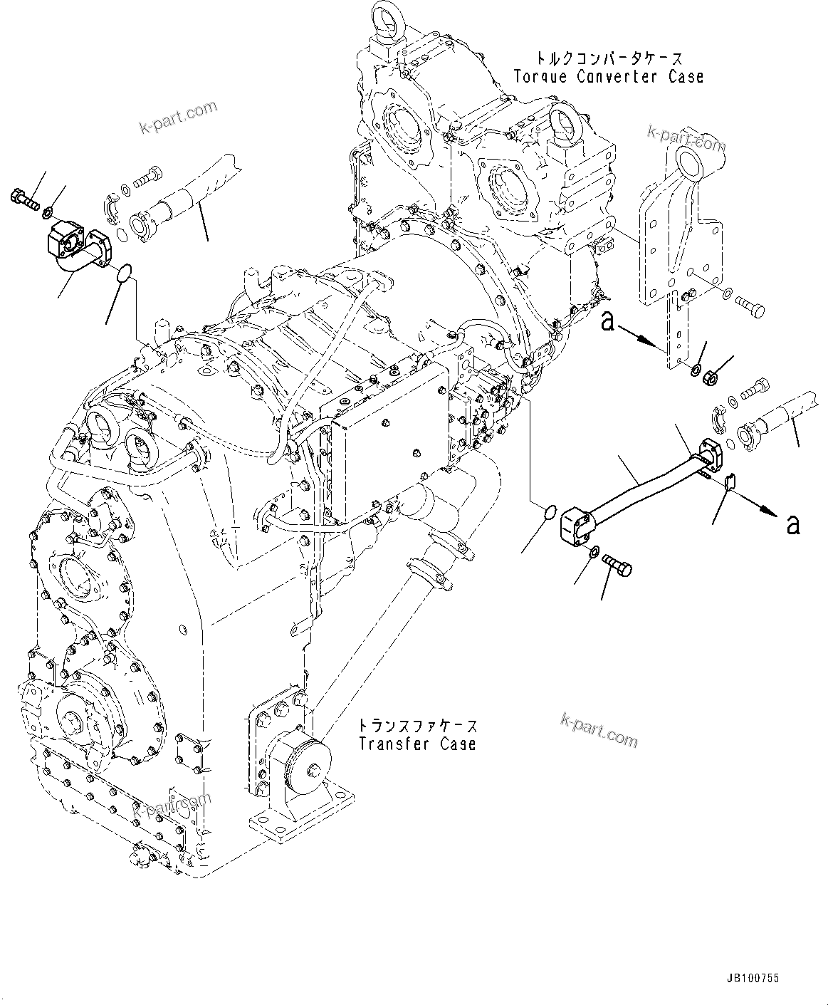 Komatsu parts book diagram for WA800-8E0 S/N 84001-UP: TORQUE CONVERTER AND TRANSMISSION, TORQUE CONVERTER PIPING (3/3)(#83001-)