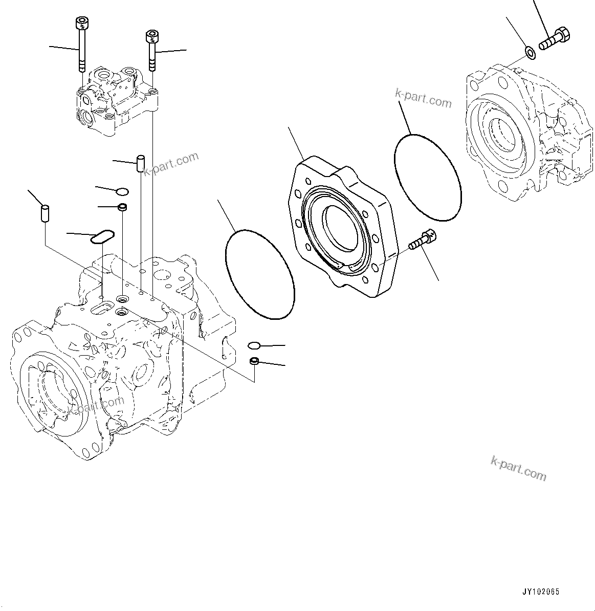 Komatsu parts book diagram for WA800-8E0 S/N 84001-UP: TORQUE CONVERTER AND TRANSMISSION, PISTON PUMP (37/37) (COOLING FAN PUMP)(#83001-)