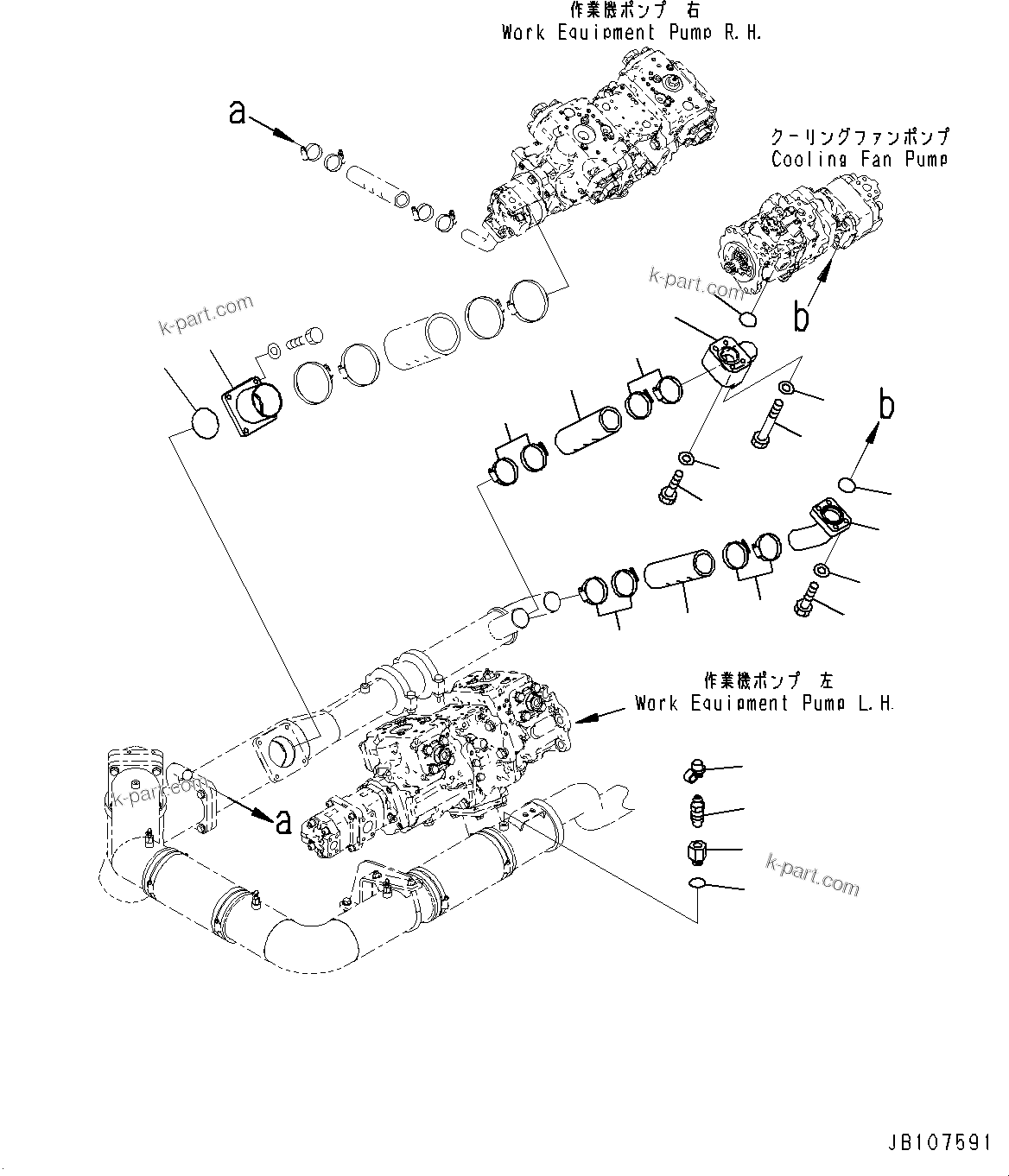 Komatsu parts book diagram for WA800-8E0 S/N 84001-UP: TORQUE CONVERTER AND TRANSMISSION, SUCTION PIPING (3/3)(#83001-)