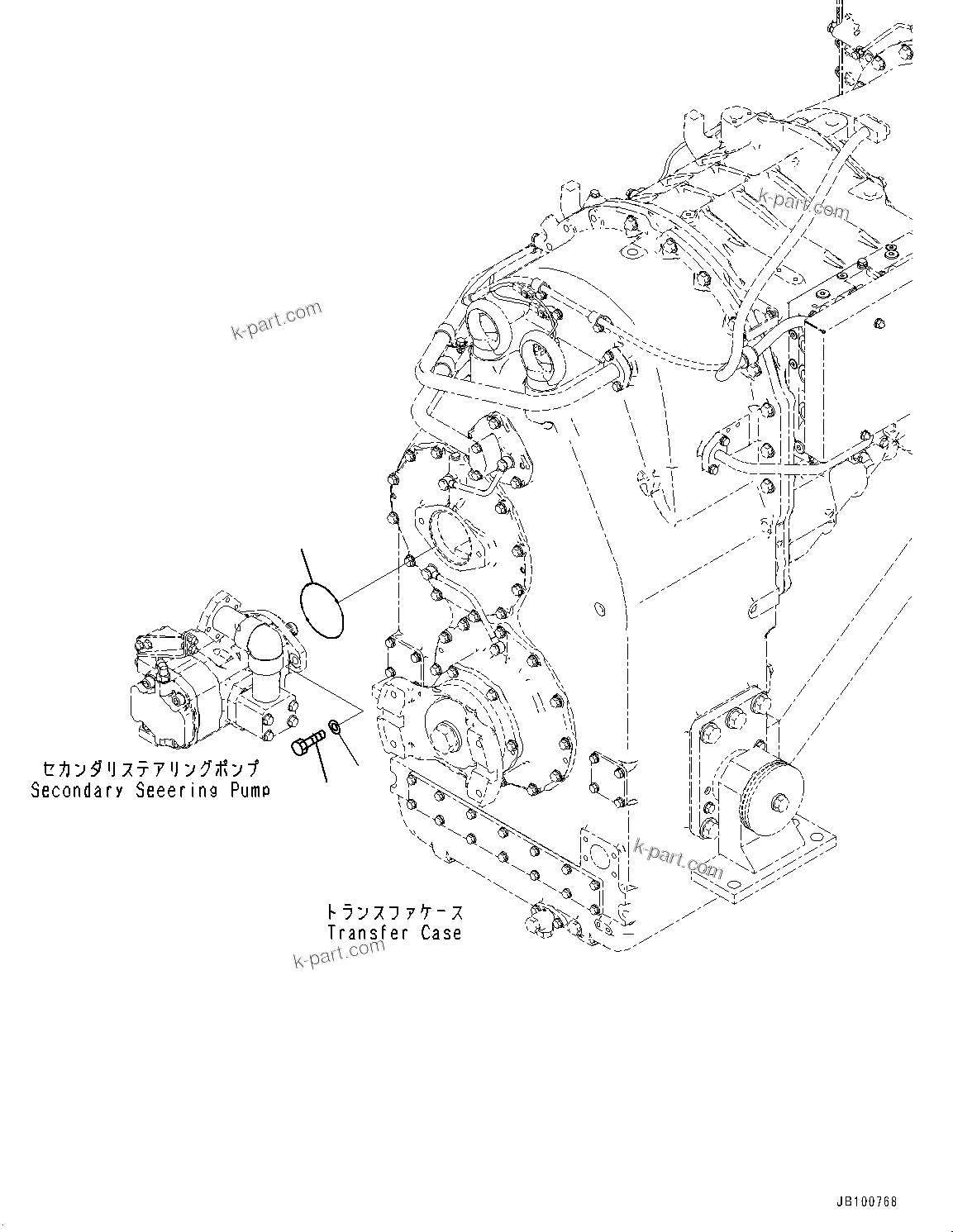 Komatsu parts book diagram for WA800-8E0 S/N 84001-UP: TORQUE CONVERTER AND TRANSMISSION, PUMP MOUNTING (3/3)(#83001-)