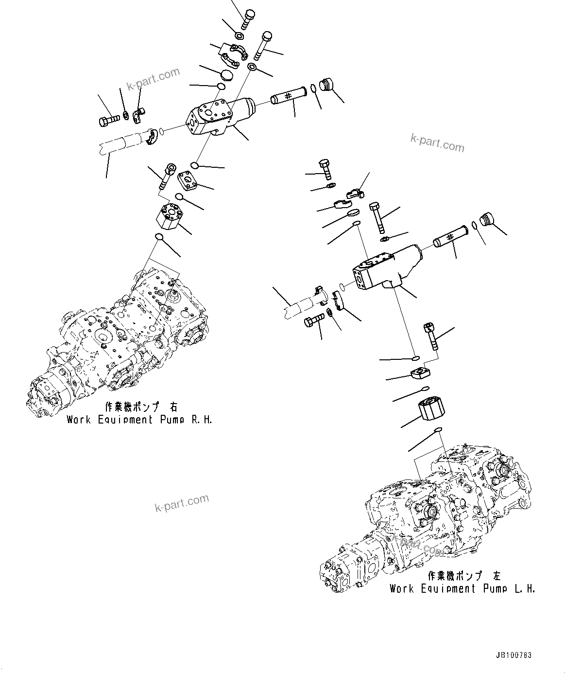 Komatsu parts book diagram for WA800-8E0 S/N 84001-UP: TORQUE CONVERTER AND TRANSMISSION, INLINE FILTER (1/2)(#83005-)