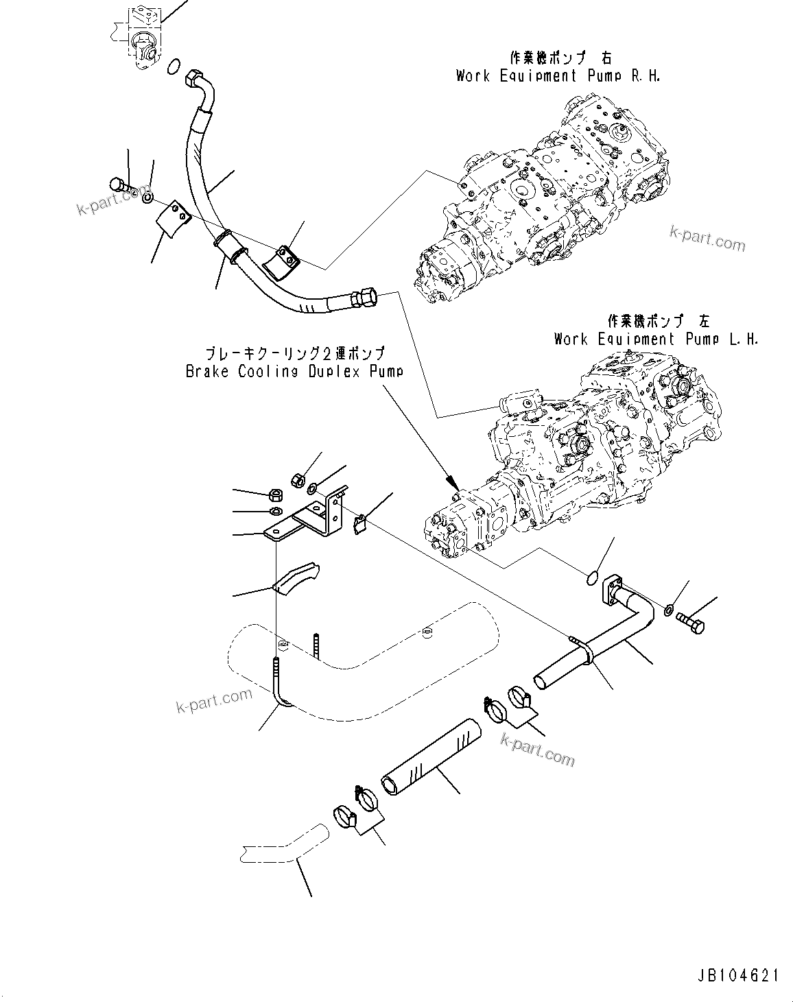 Komatsu parts book diagram for WA800-8E0 S/N 84001-UP: TORQUE CONVERTER AND TRANSMISSION, TUBE(#83001-83017)