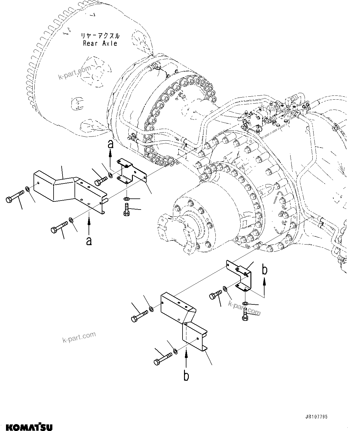 Komatsu parts book diagram for WA800-8E0 S/N 84001-UP: REAR AXLE, COVER(#83001-)