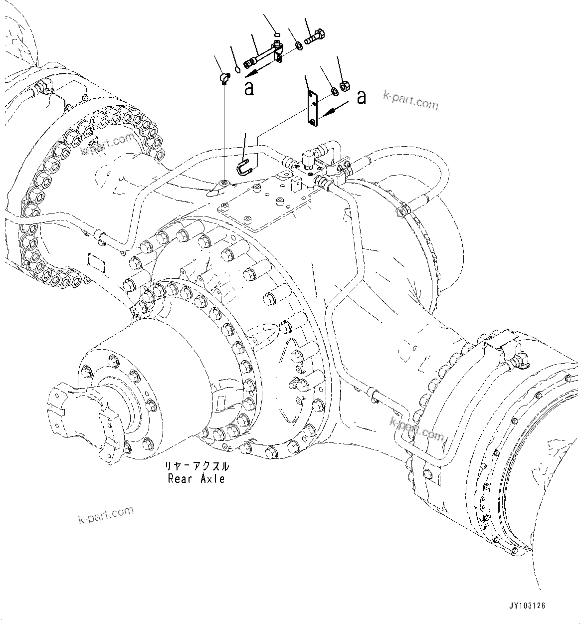 Komatsu parts book diagram for WA800-8E0 S/N 84001-UP: REAR AXLE, BREATHER PIPING(#83001-)