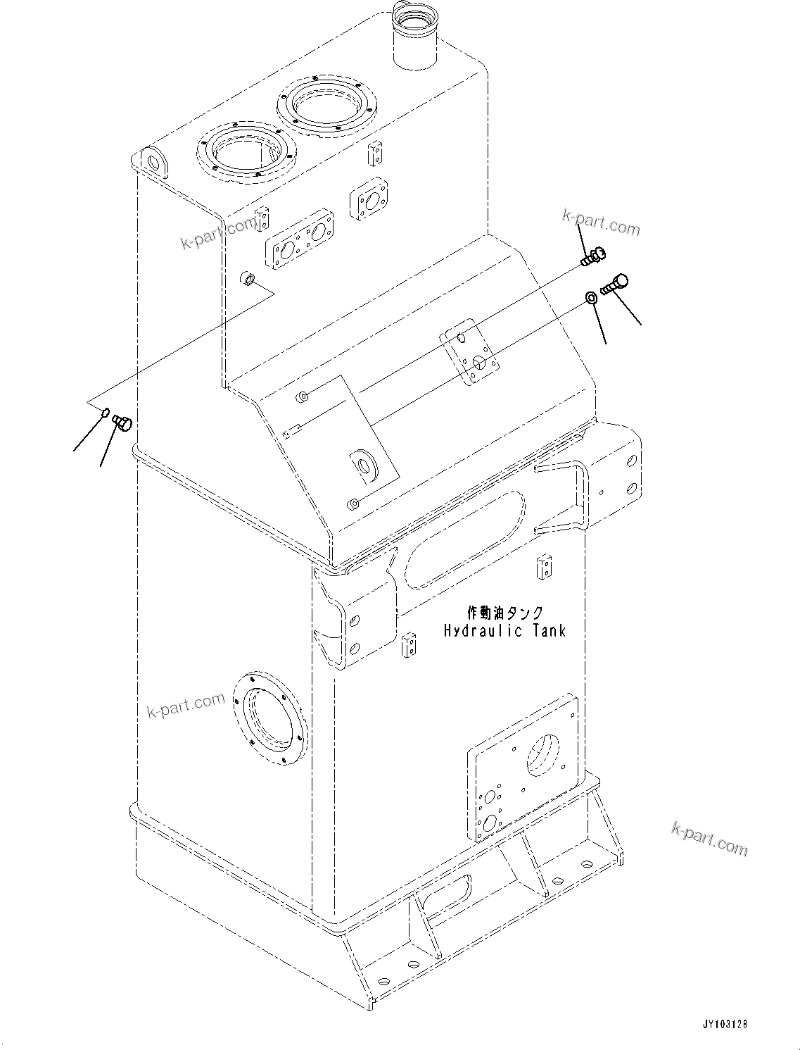 Komatsu parts book diagram for WA800-8E0 S/N 84001-UP: HYDRAULIC TANK, PLUG BOLT(#83001-83000)