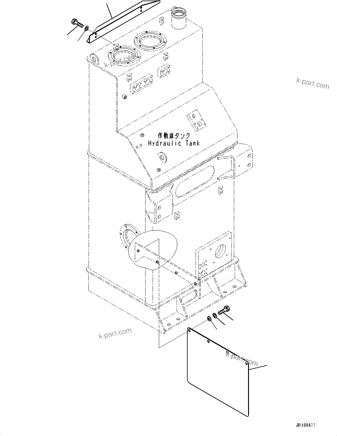 Komatsu parts book diagram for WA800-8E0 S/N 84001-UP: HYDRAULIC TANK, SHEET(#83001-)