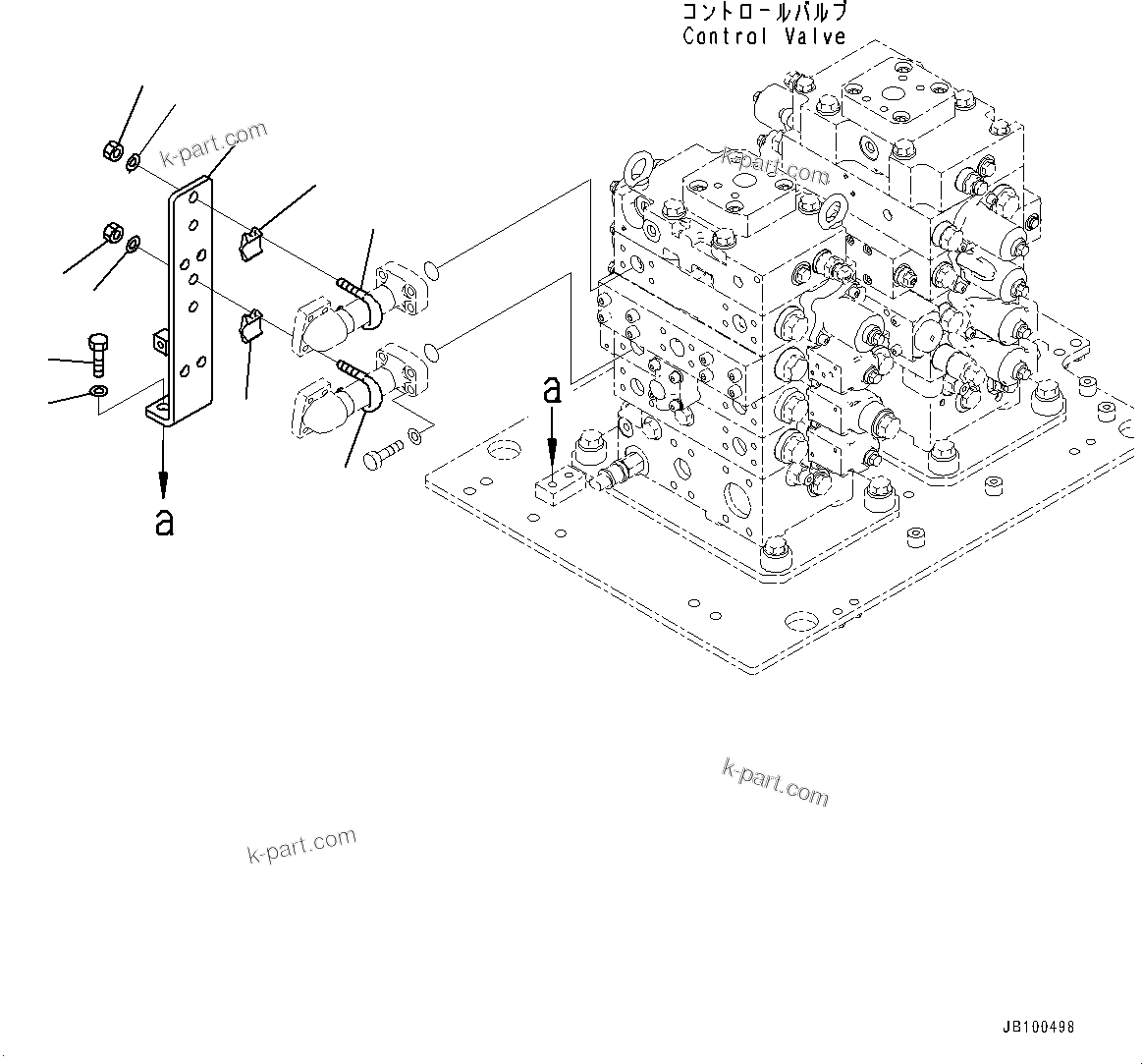 Komatsu parts book diagram for WA800-8E0 S/N 84001-UP: CONTROL VALVE, MOUNTING PARTS (1/7)(#83001-)