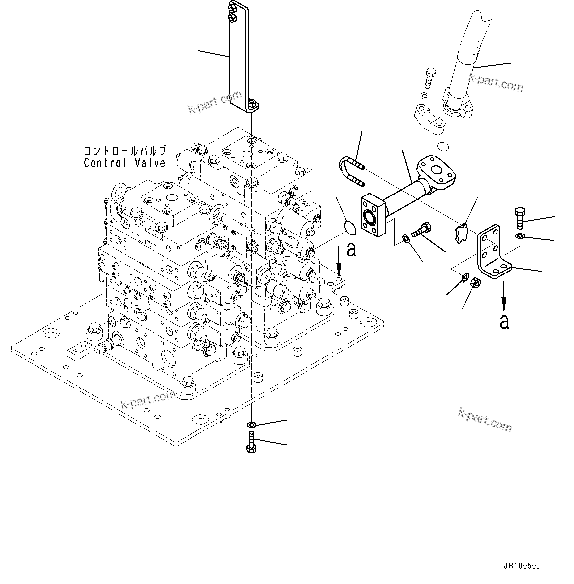 Komatsu parts book diagram for WA800-8E0 S/N 84001-UP: CONTROL VALVE, BRACKET(#83001-)