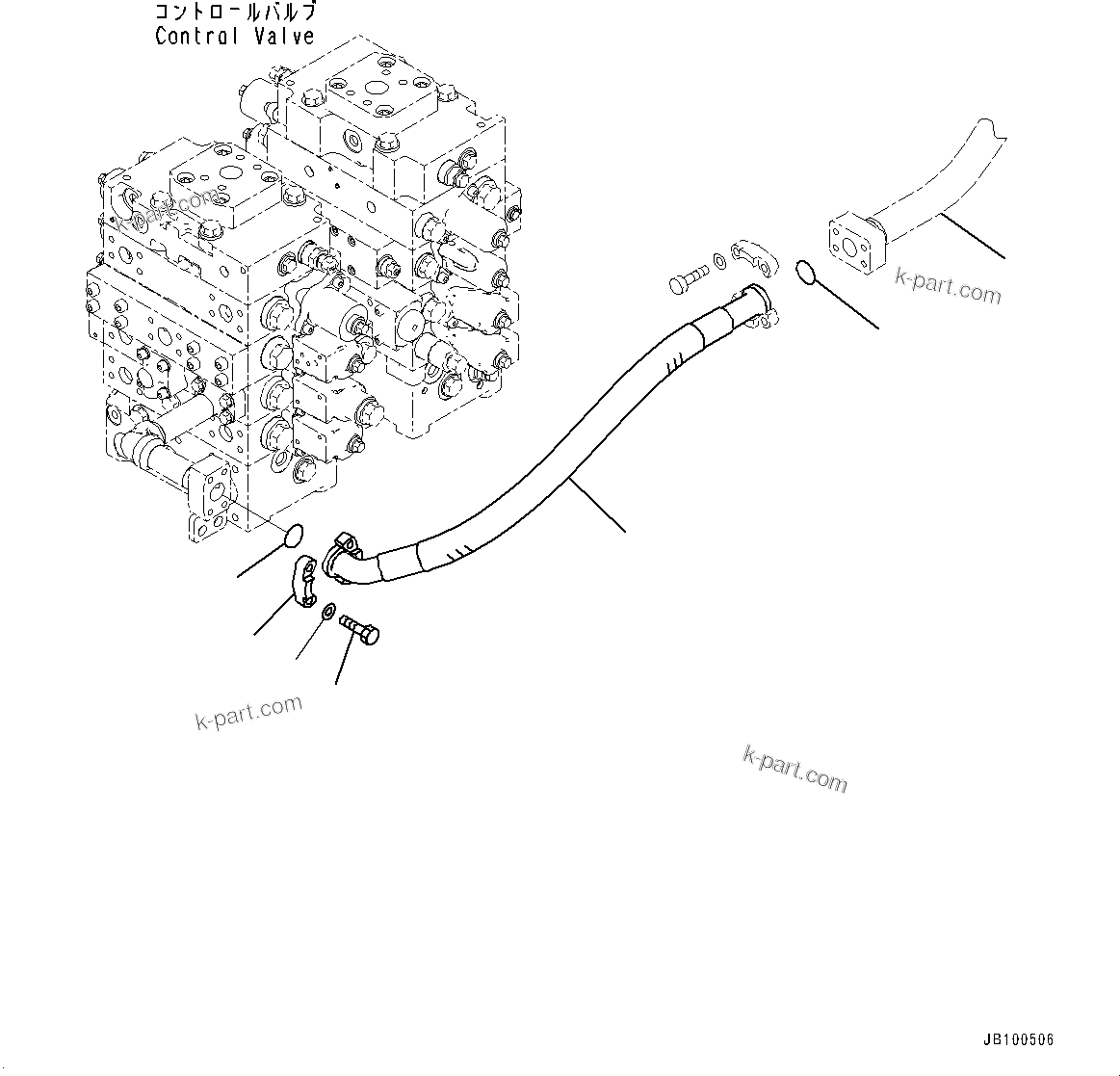 Komatsu parts book diagram for WA800-8E0 S/N 84001-UP: CONTROL VALVE, PIPING (8/14)(#83001-)