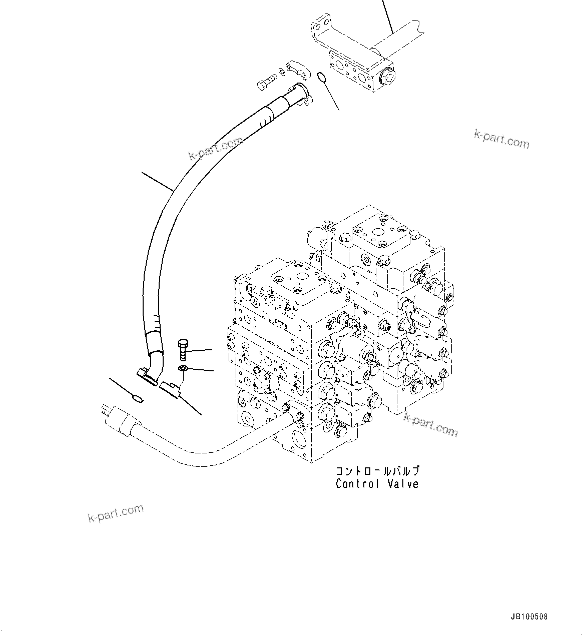 Komatsu parts book diagram for WA800-8E0 S/N 84001-UP: CONTROL VALVE, PIPING (10/14)(#83001-)