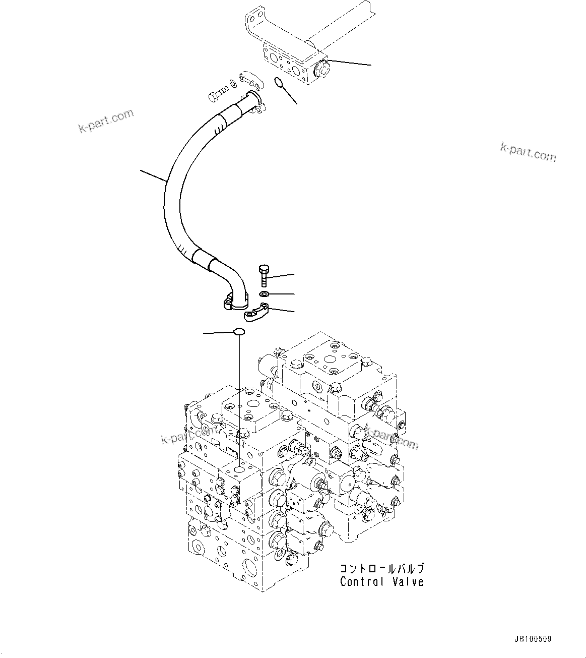 Komatsu parts book diagram for WA800-8E0 S/N 84001-UP: CONTROL VALVE, PIPING (11/14)(#83001-)