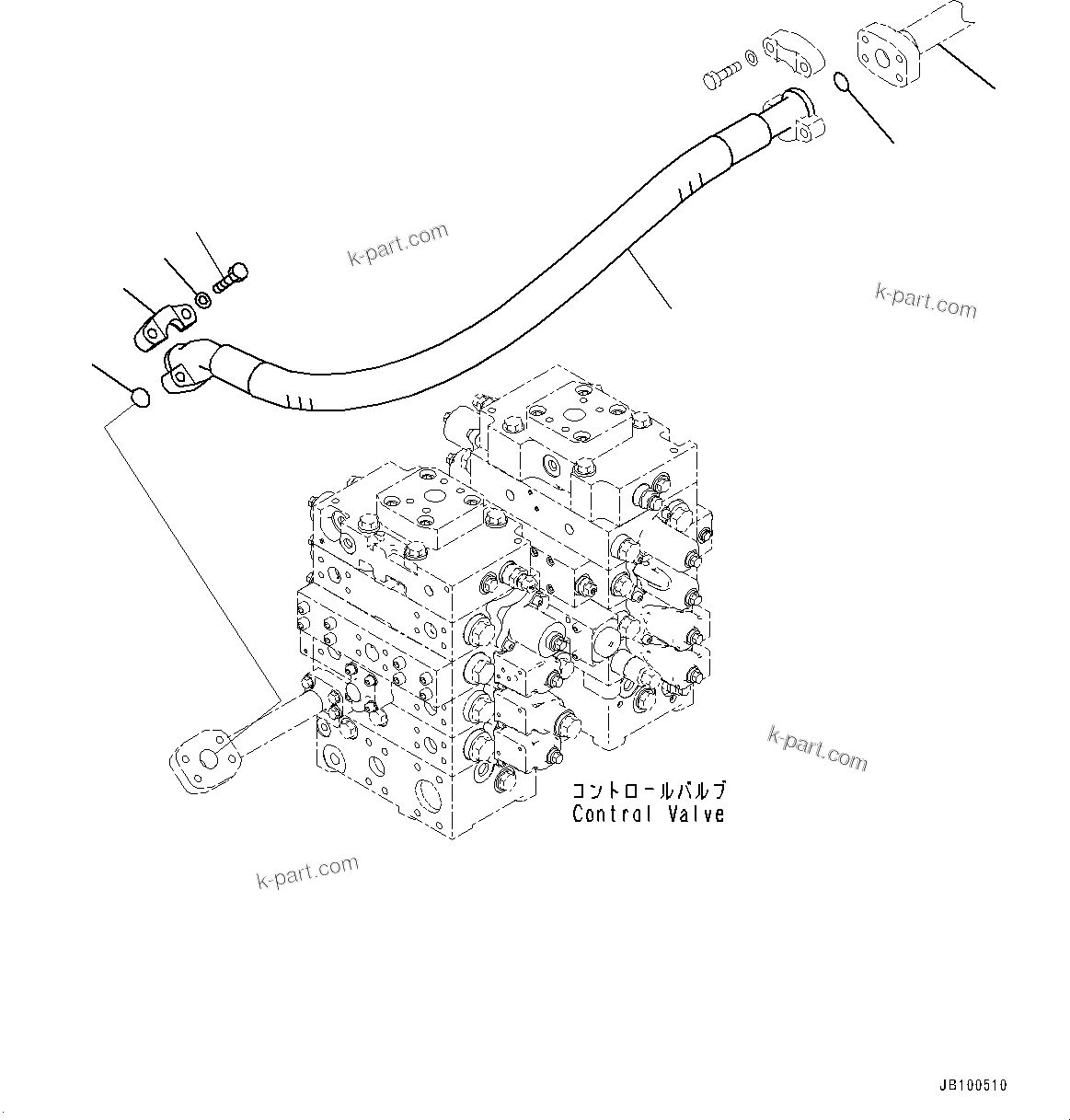 Komatsu parts book diagram for WA800-8E0 S/N 84001-UP: CONTROL VALVE, PIPING (12/14)(#83001-)