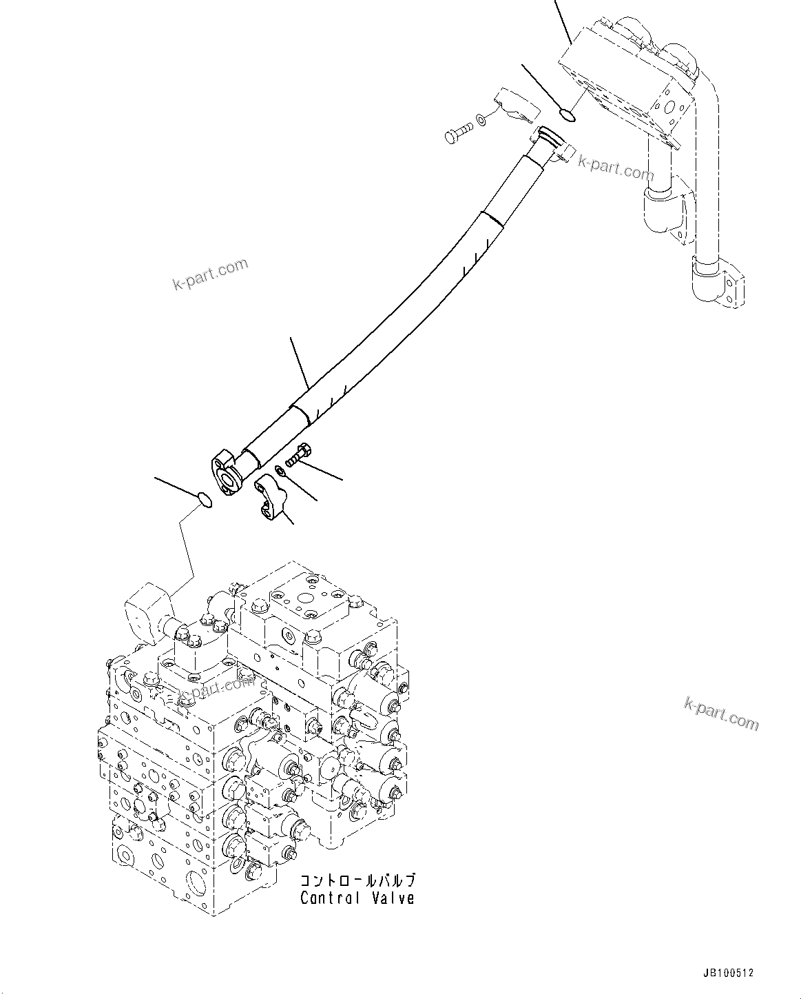 Komatsu parts book diagram for WA800-8E0 S/N 84001-UP: CONTROL VALVE, PIPING (13/14)(#83001-)