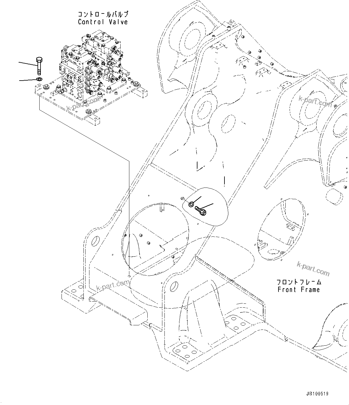 Komatsu parts book diagram for WA800-8E0 S/N 84001-UP: CONTROL VALVE, BOLT(#83001-)