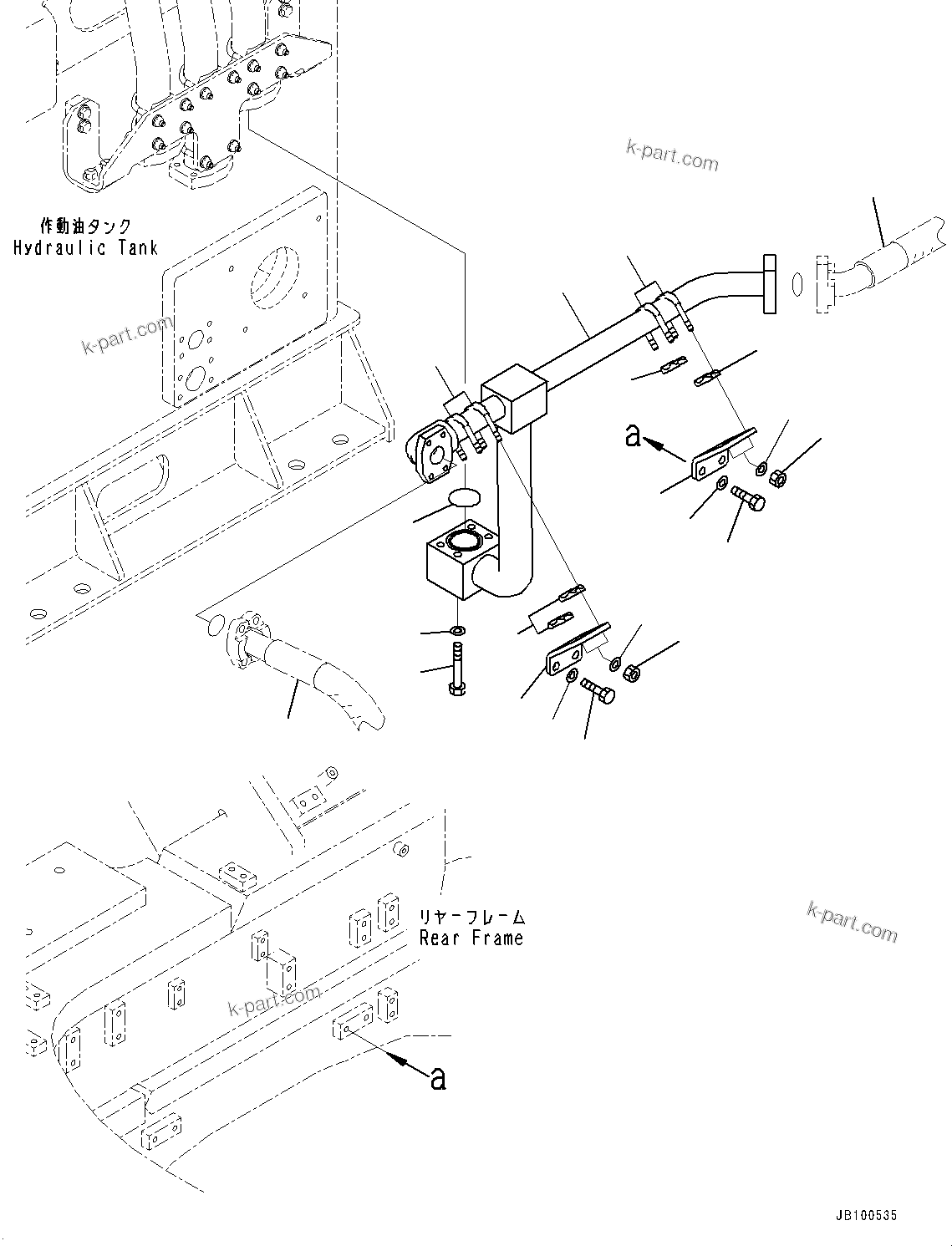 Komatsu parts book diagram for WA800-8E0 S/N 84001-UP: HYDRAULIC PIPING, RETURN PIPING (2/3)(#83001-)
