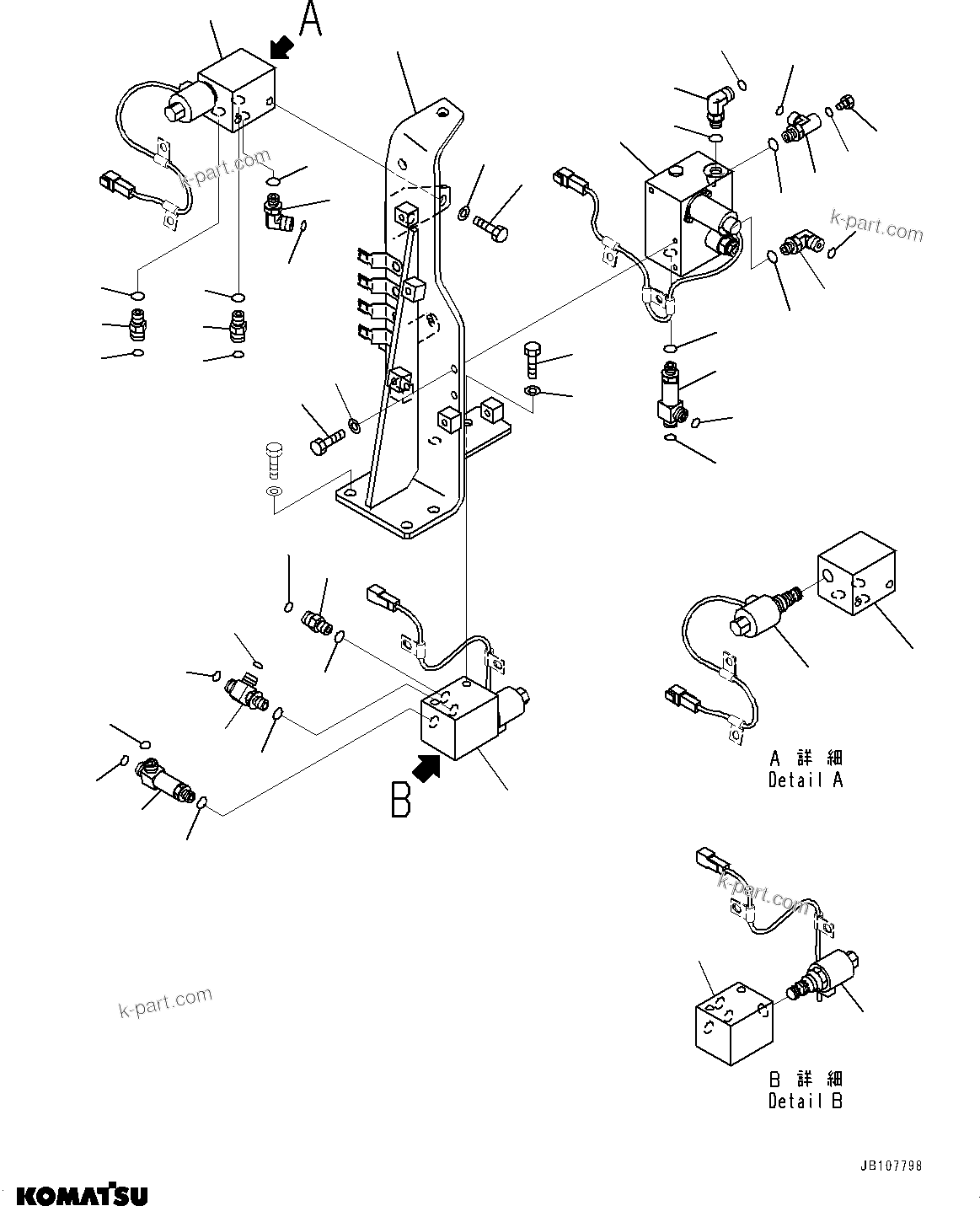 Komatsu parts book diagram for WA800-8E0 S/N 84001-UP: HYDRAULIC PIPING, EPC VALVE(#83014-)
