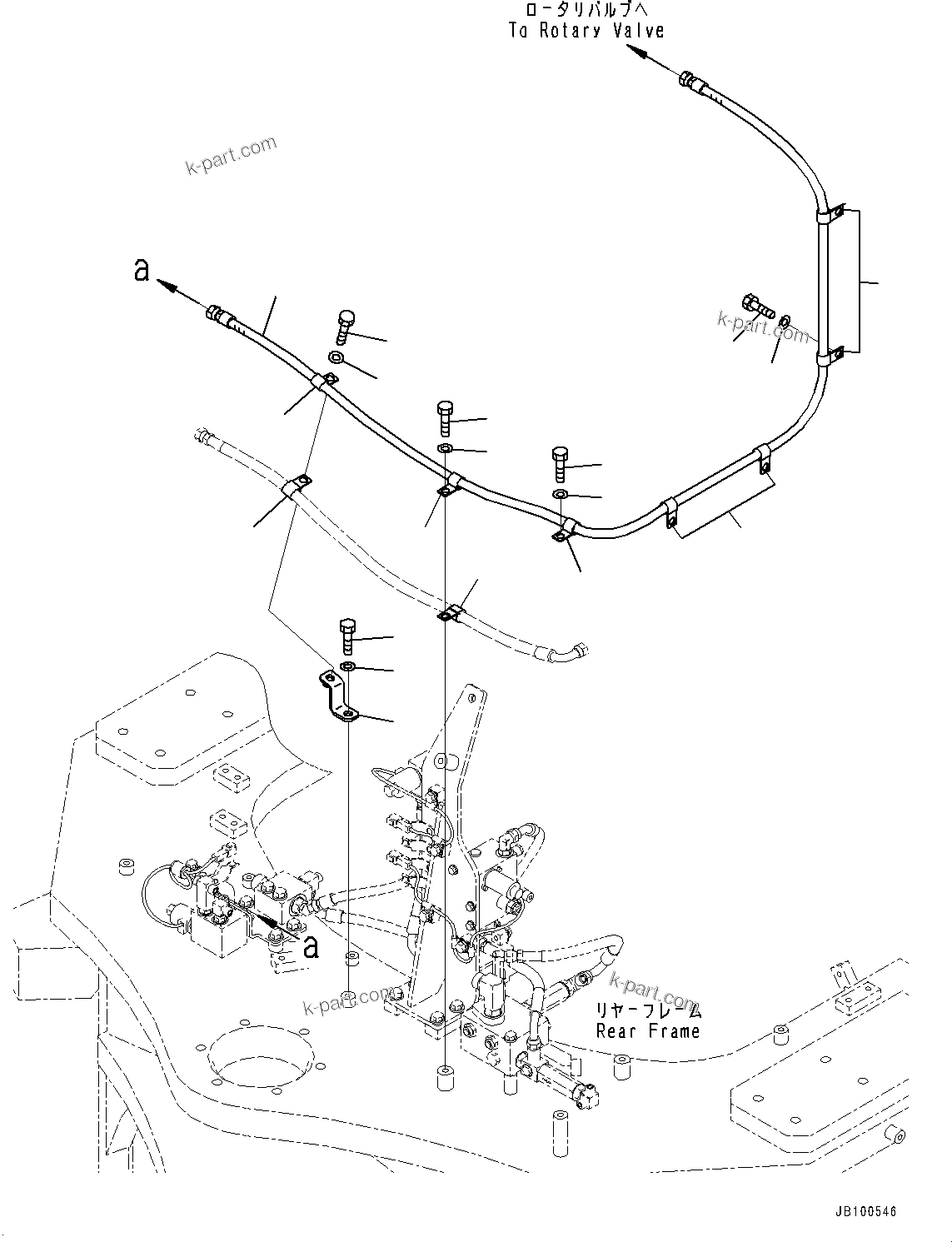 Komatsu parts book diagram for WA800-8E0 S/N 84001-UP: HYDRAULIC PIPING, HOSE(#83001-)