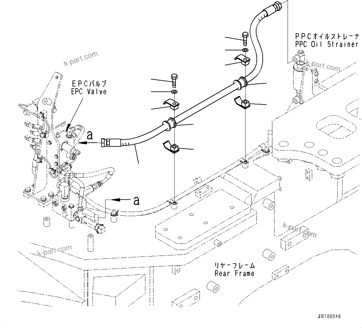 Komatsu parts book diagram for WA800-8E0 S/N 84001-UP: HYDRAULIC PIPING, EPC VALVE PIPING (3/3)(#83001-)