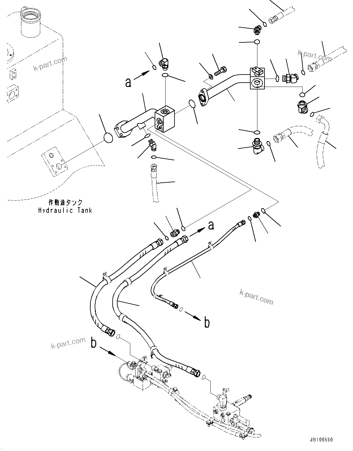 Komatsu parts book diagram for WA800-8E0 S/N 84001-UP: HYDRAULIC PIPING, TUBE (1/2)(#83001-)