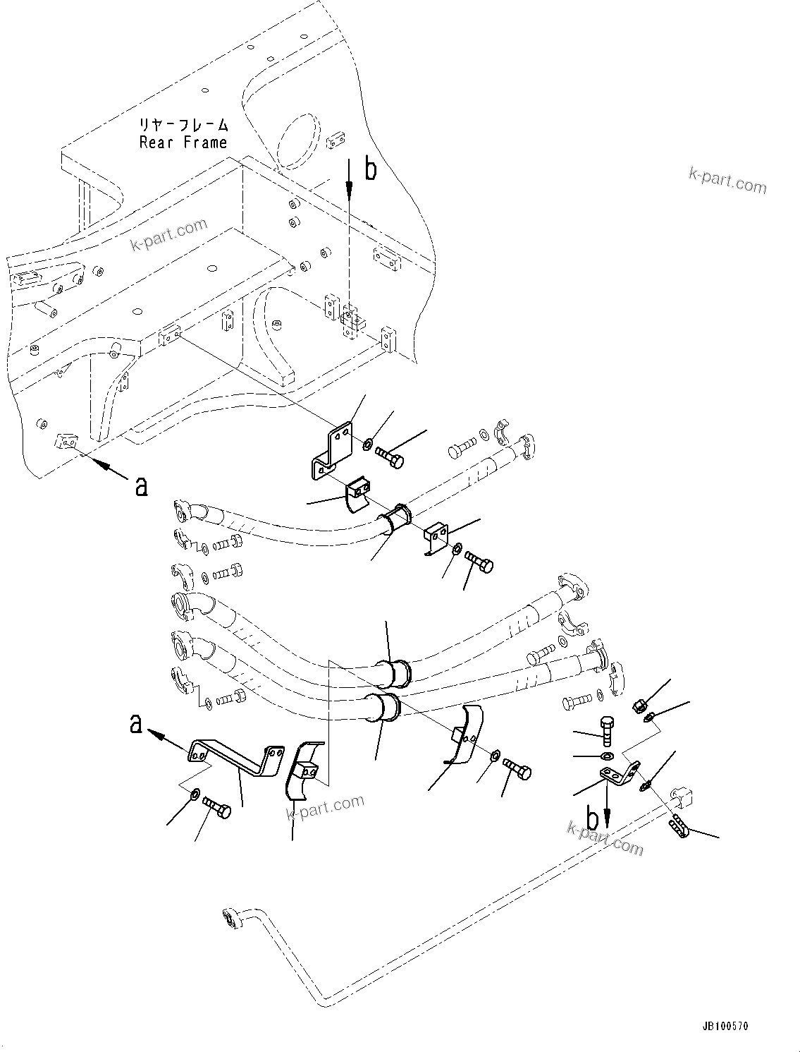 Komatsu parts book diagram for WA800-8E0 S/N 84001-UP: HYDRAULIC PIPING, MOUNTING (3/7)(#83001-)