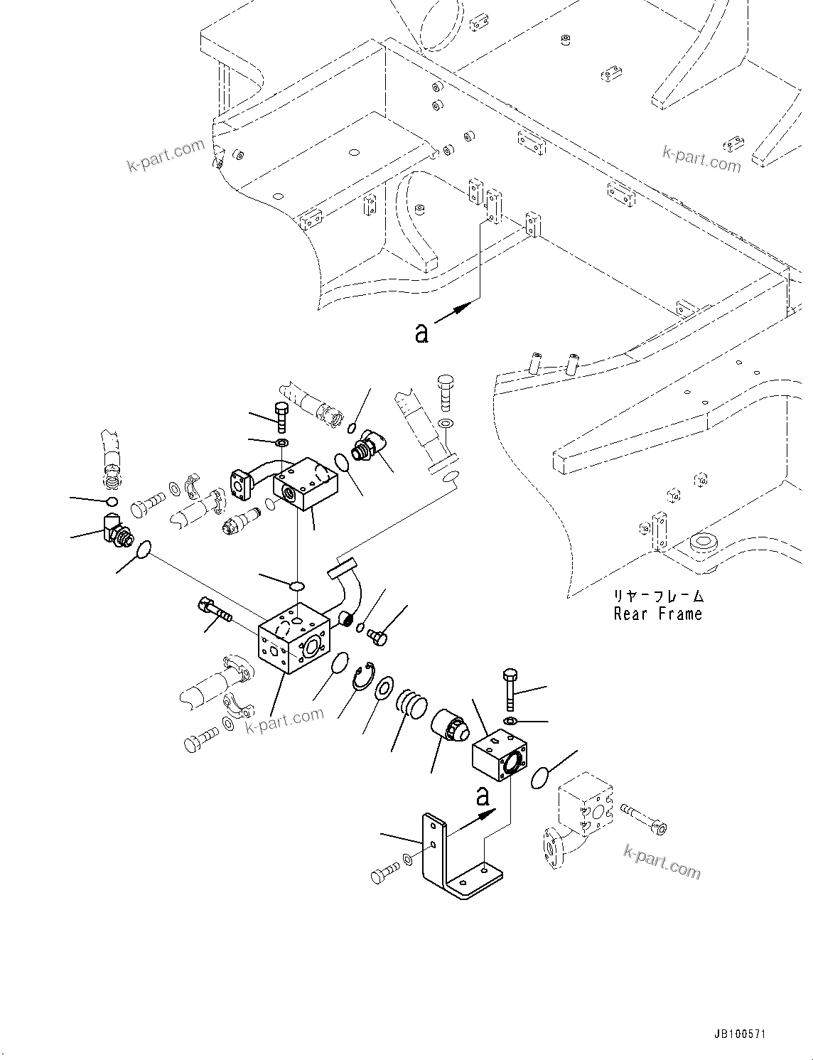 Komatsu parts book diagram for WA800-8E0 S/N 84001-UP: HYDRAULIC PIPING, VALVE (1/2)(#83001-)