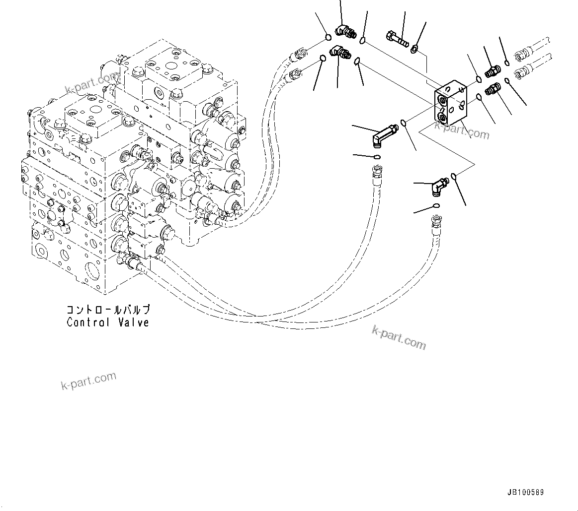 Komatsu parts book diagram for WA800-8E0 S/N 84001-UP: HYDRAULIC PIPING, BLOCK(#83001-)
