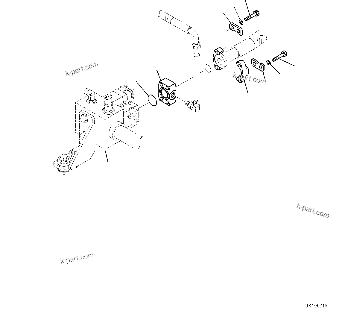Komatsu parts book diagram for WA800-8E0 S/N 84001-UP: STEERING HYDRAULIC PIPING, FLANGE(#83001-)