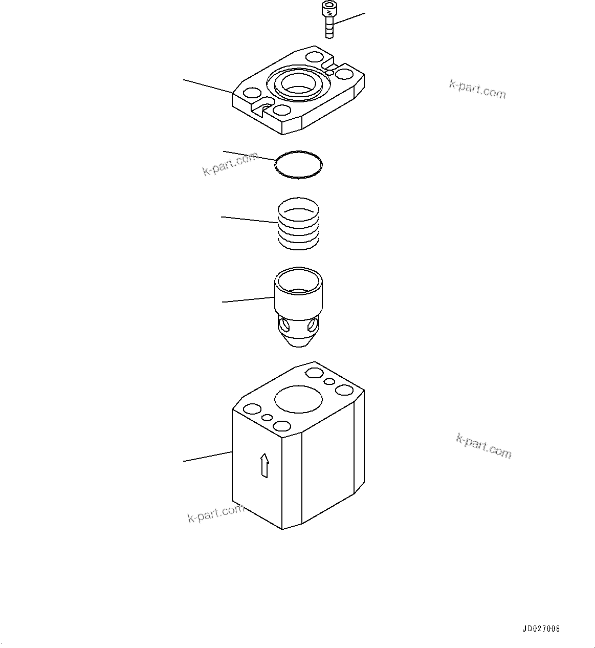 Komatsu parts book diagram for WA800-8E0 S/N 84001-UP: STEERING HYDRAULIC PIPING, CHECK VALVE (1/2)(#83001-)